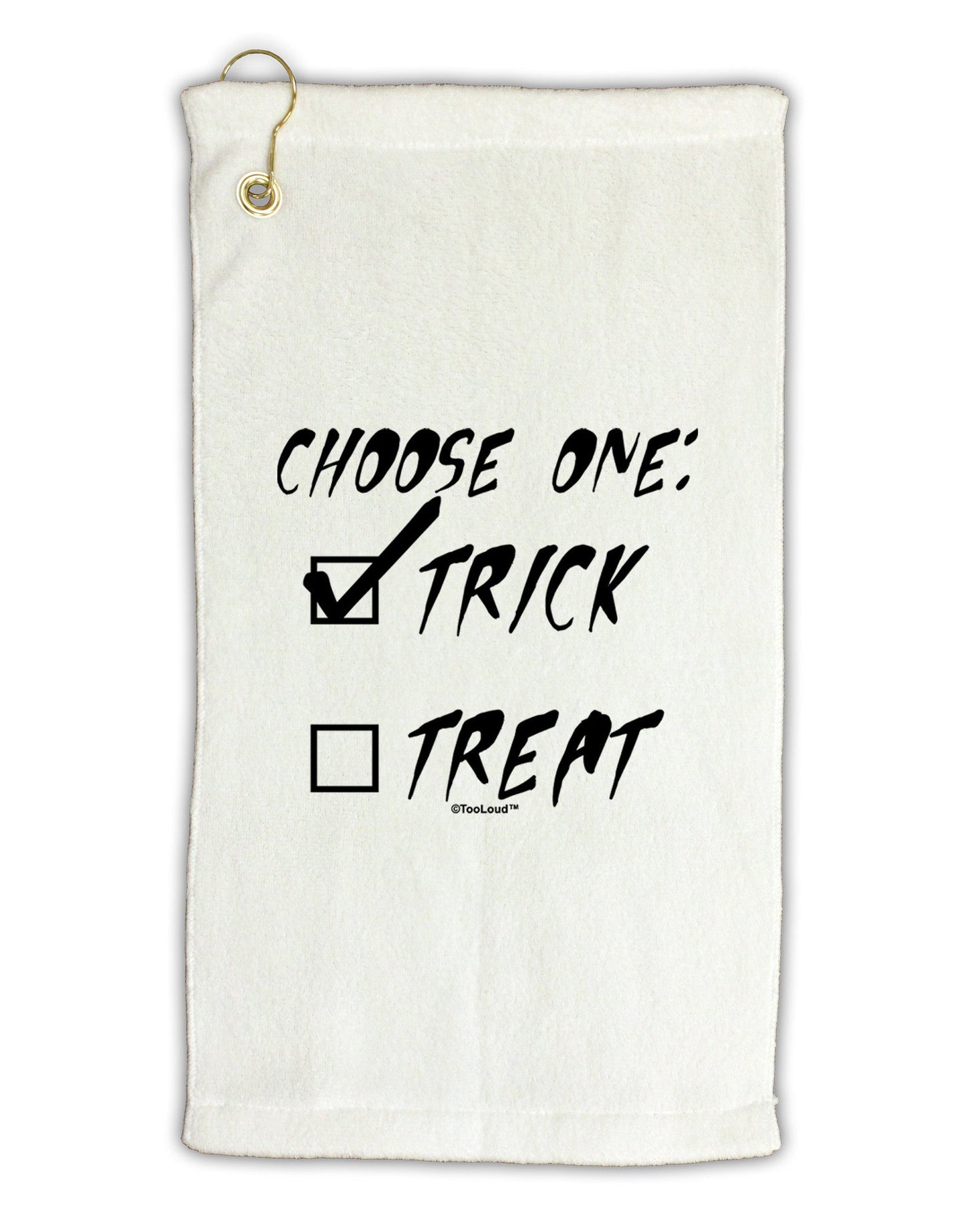 Choose One - Trick Micro Terry Gromet Golf Towel 11"x19-Golf Towel-TooLoud-White-Davson Sales