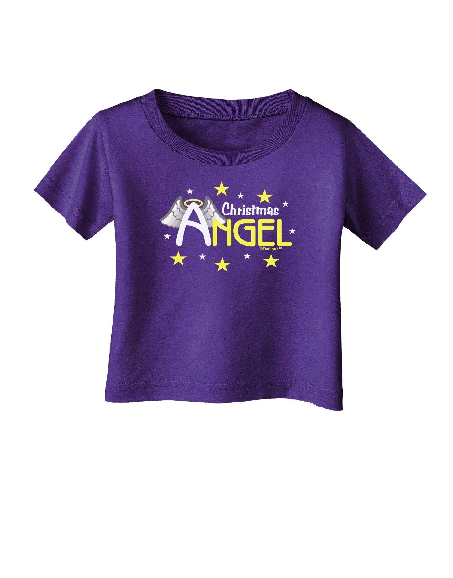 Christmas Angel Text Infant T-Shirt Dark-Infant T-Shirt-TooLoud-Purple-06-Months-Davson Sales