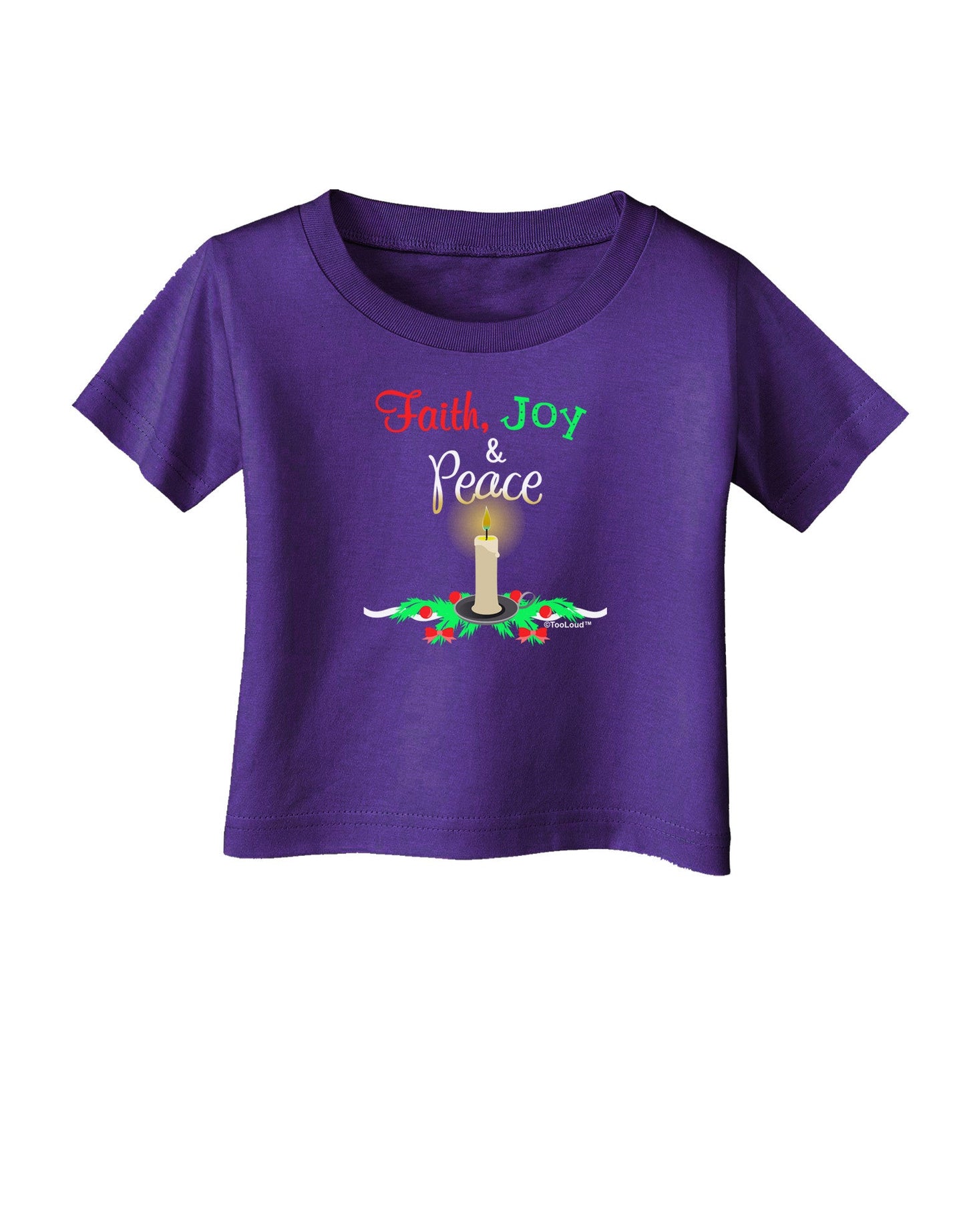 Christmas Candle with Text Infant T-Shirt Dark-Infant T-Shirt-TooLoud-Purple-06-Months-Davson Sales
