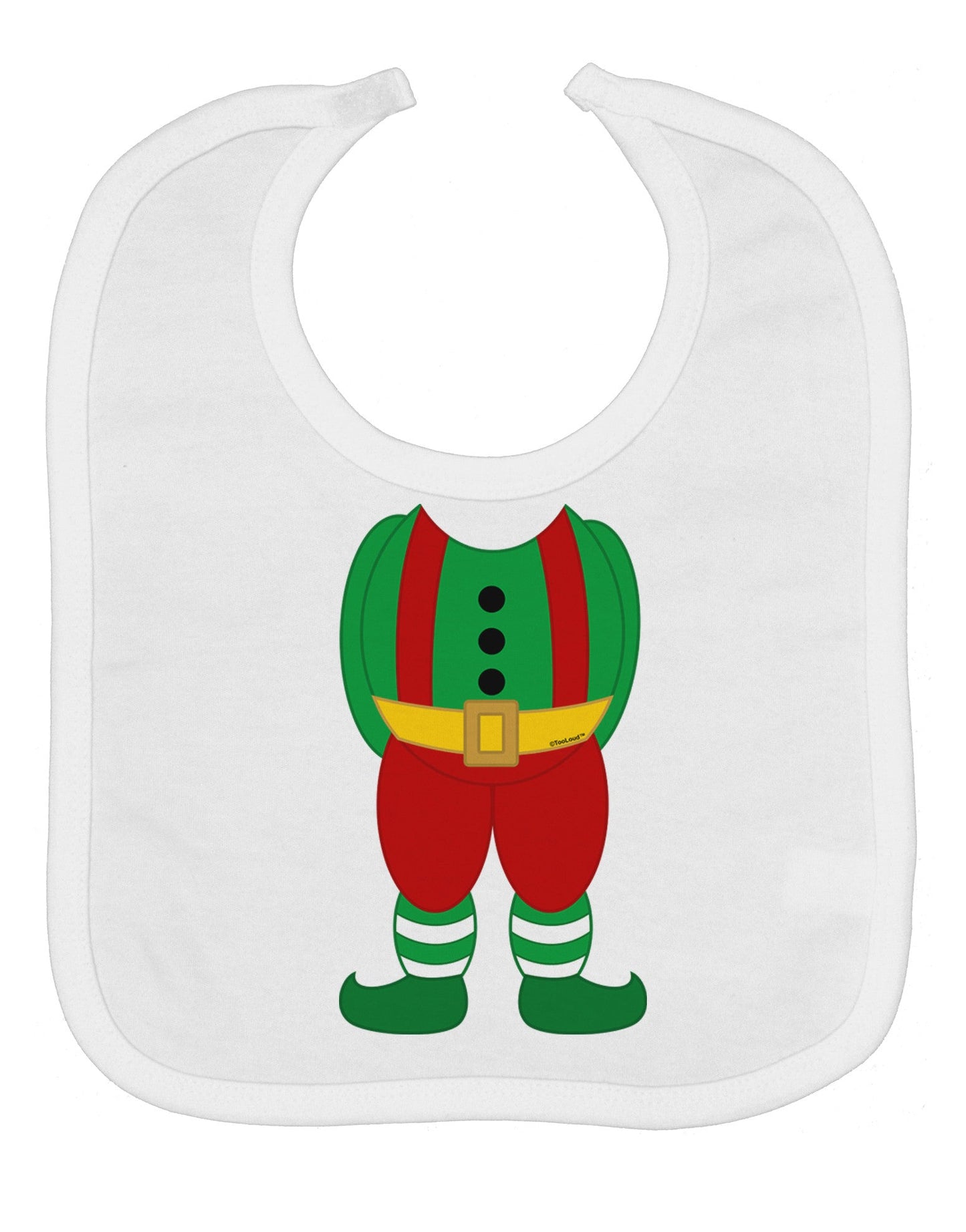 Christmas Elf Boy Character Body Baby Bib