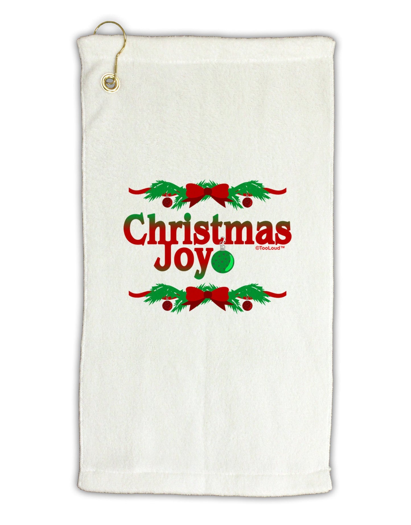 Christmas Joy Color Micro Terry Gromet Golf Towel 16 x 25 inch-Golf Towel-TooLoud-White-Davson Sales