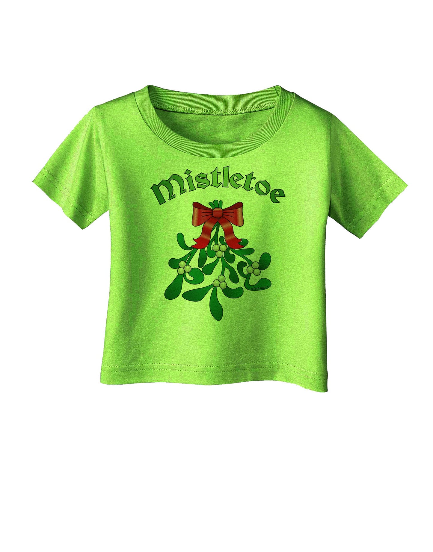 Christmas Kiss Mistletoe Infant T-Shirt-Infant T-Shirt-TooLoud-Lime-Green-06-Months-Davson Sales