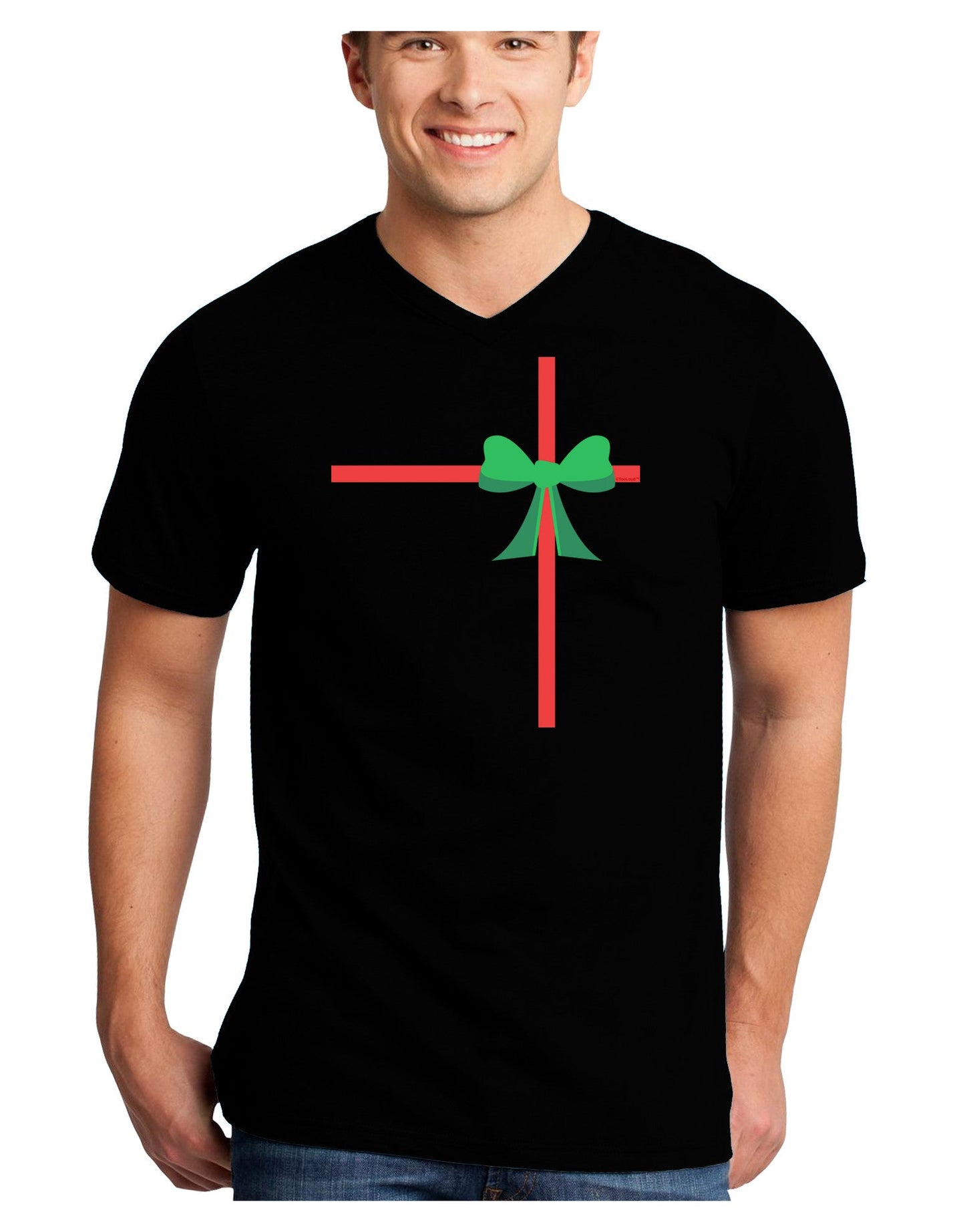 Christmas Present Gift Adult Dark V-Neck T-Shirt-TooLoud-Black-Small-Davson Sales