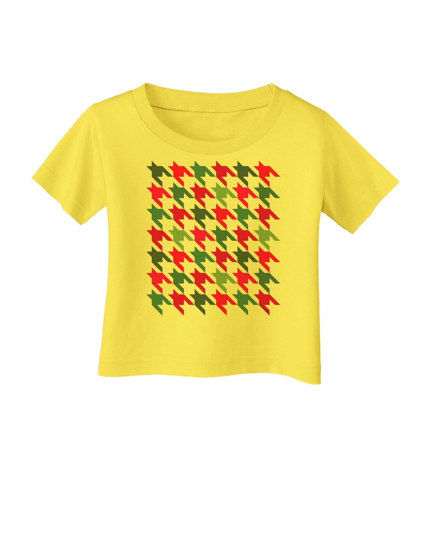 Christmas Red and Green Houndstooth Infant T-Shirt-Infant T-Shirt-TooLoud-Yellow-06-Months-Davson Sales