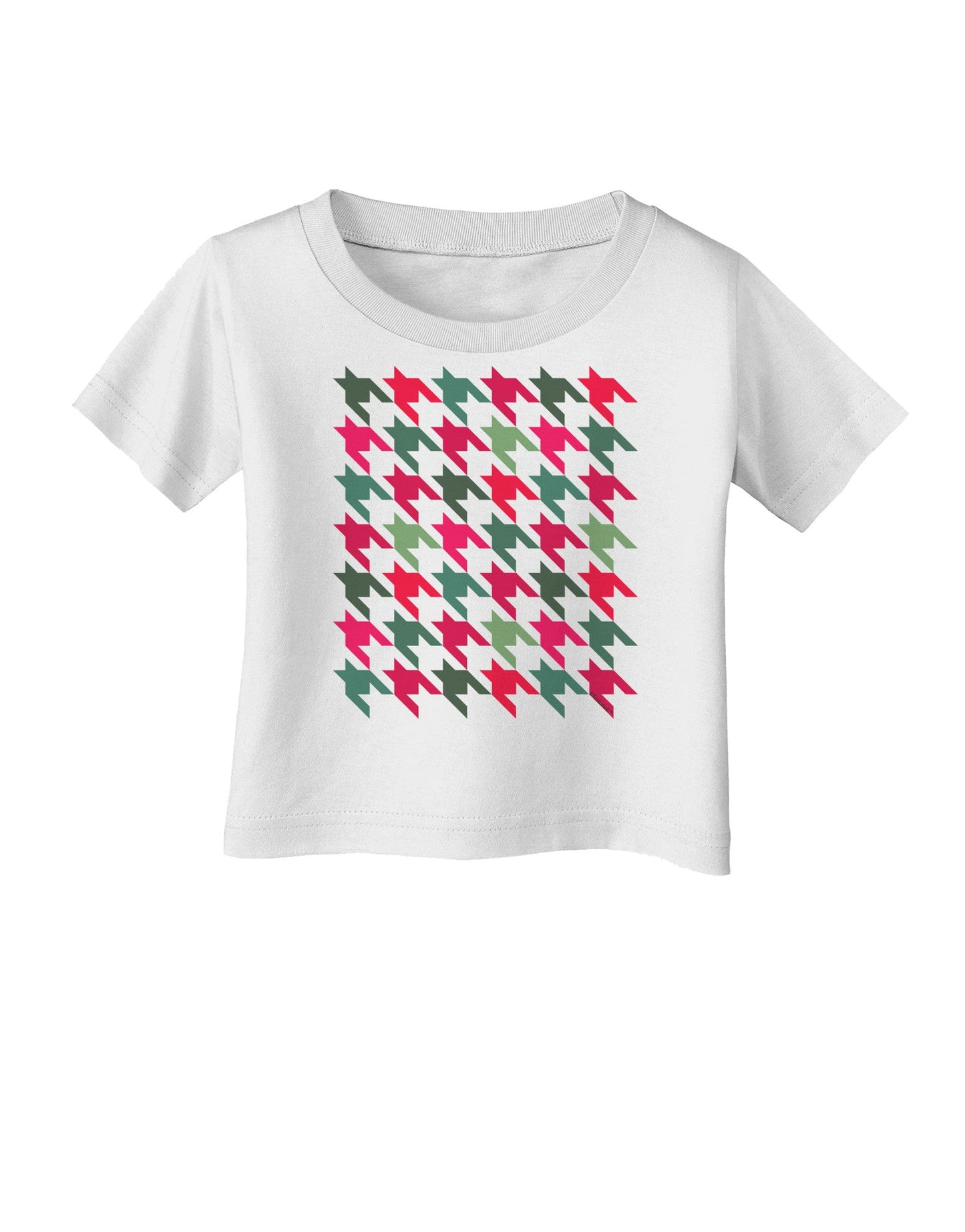 Christmas Red and Green Houndstooth Infant T-Shirt-Infant T-Shirt-TooLoud-White-06-Months-Davson Sales