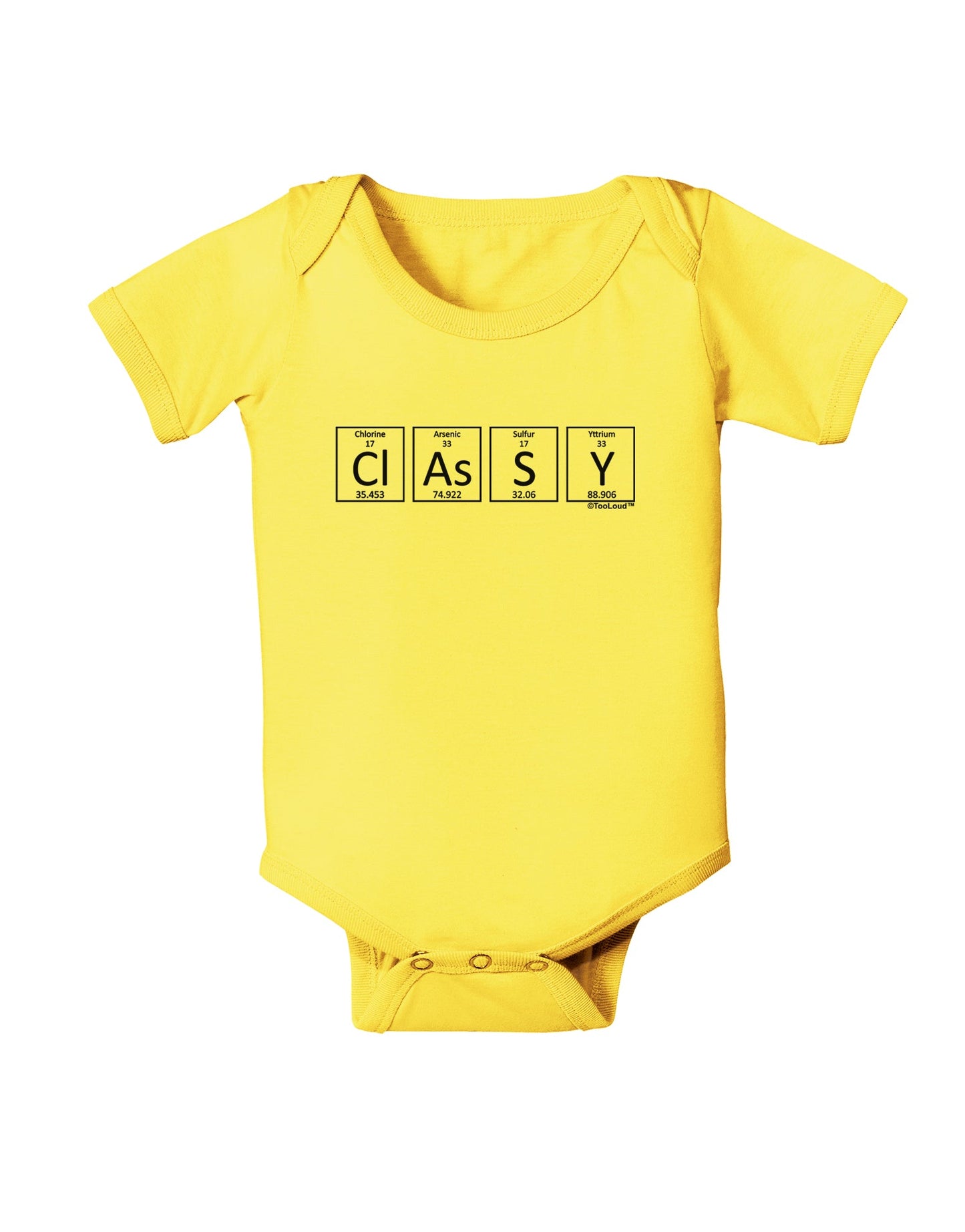Classy - Periodic table of Elements Baby Romper Bodysuit by TooLoud-Baby Romper-TooLoud-Yellow-06-Months-Davson Sales