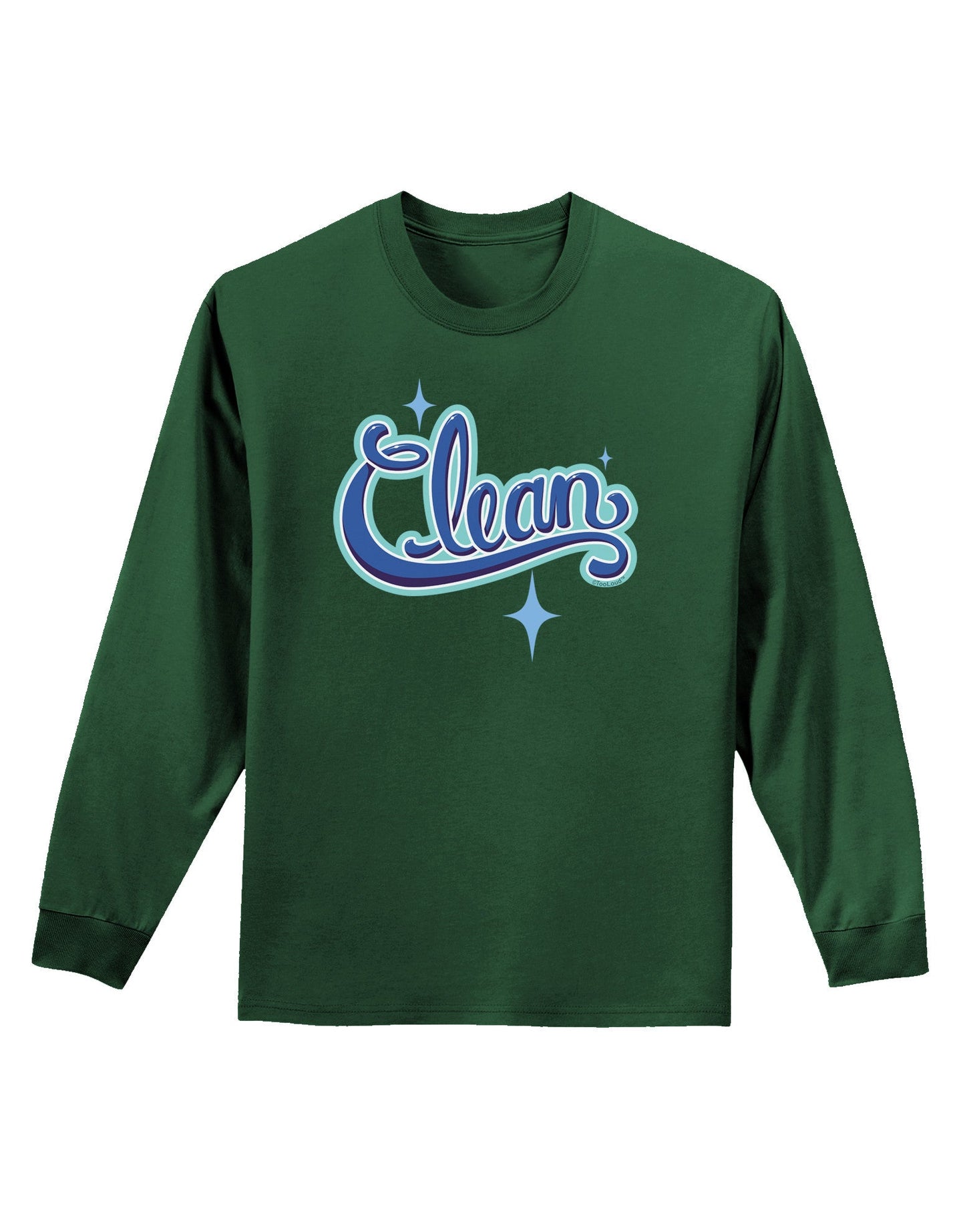 Clean Text Adult Long Sleeve Dark T-Shirt-TooLoud-Dark-Green-Small-Davson Sales