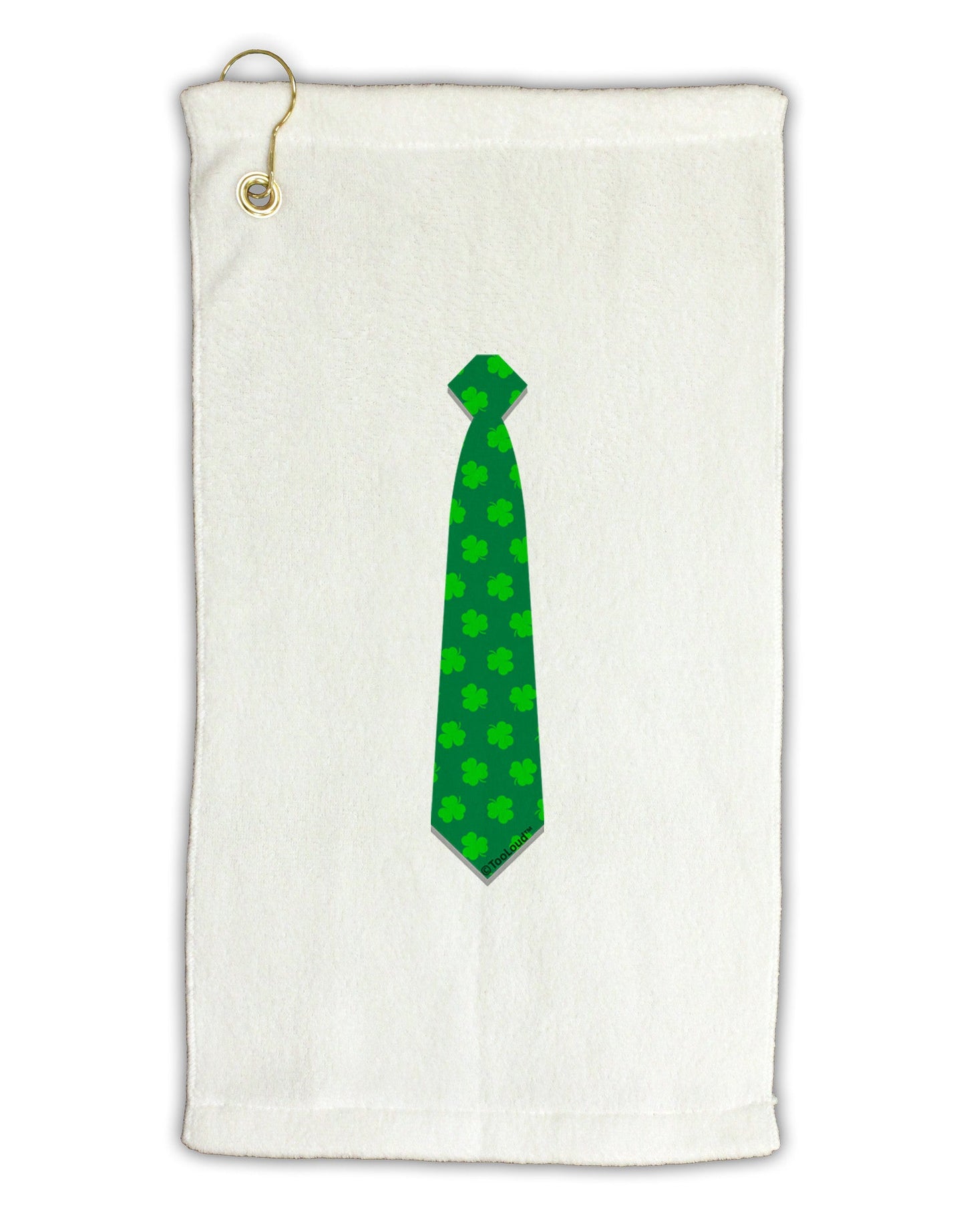Clover Pattern Tie St Patrick's Day Micro Terry Gromet Golf Towel 16 x 25 inch-Golf Towel-TooLoud-White-Davson Sales