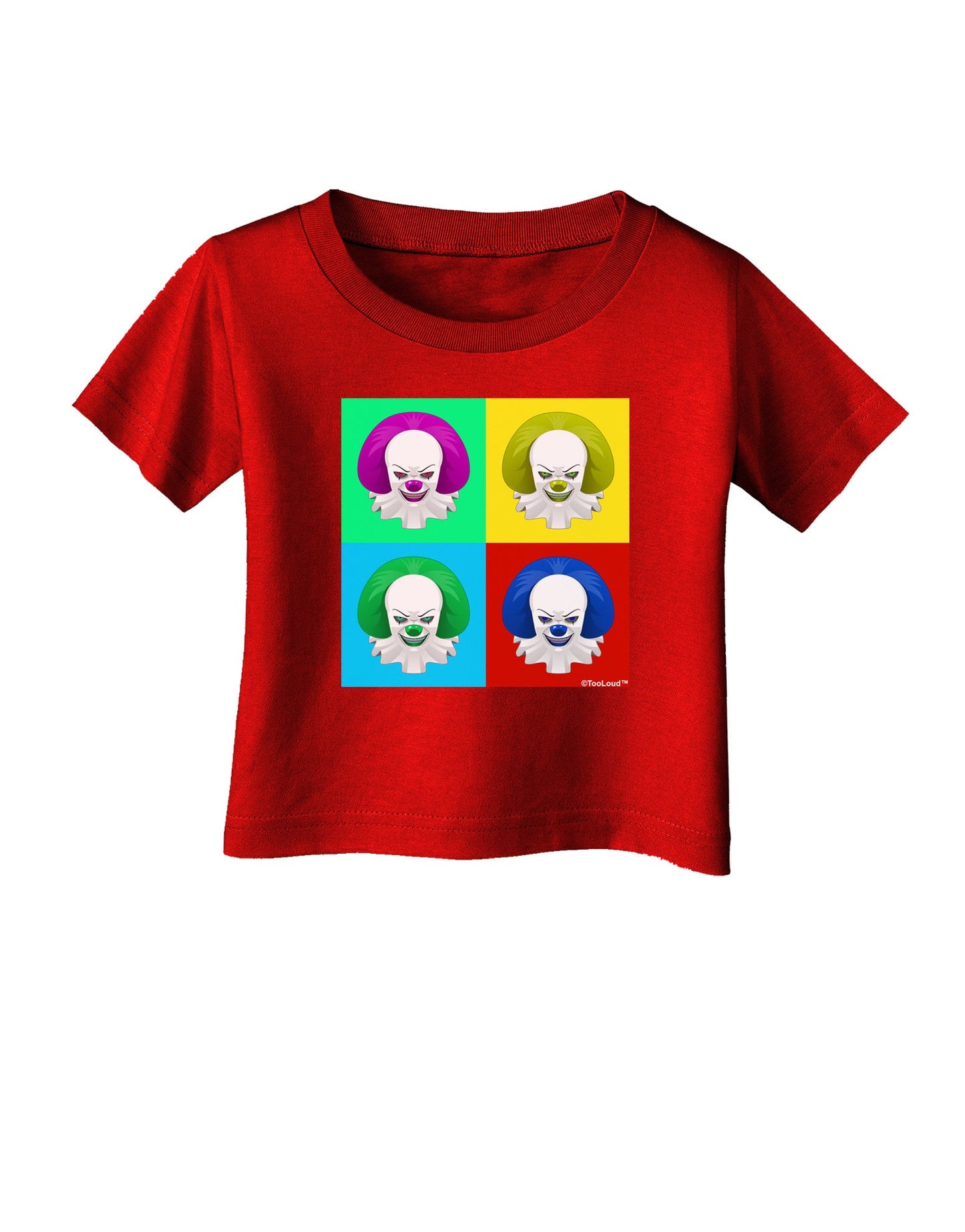 Clown Face Pop Art 2 Infant T-Shirt Dark-Infant T-Shirt-TooLoud-Red-06-Months-Davson Sales