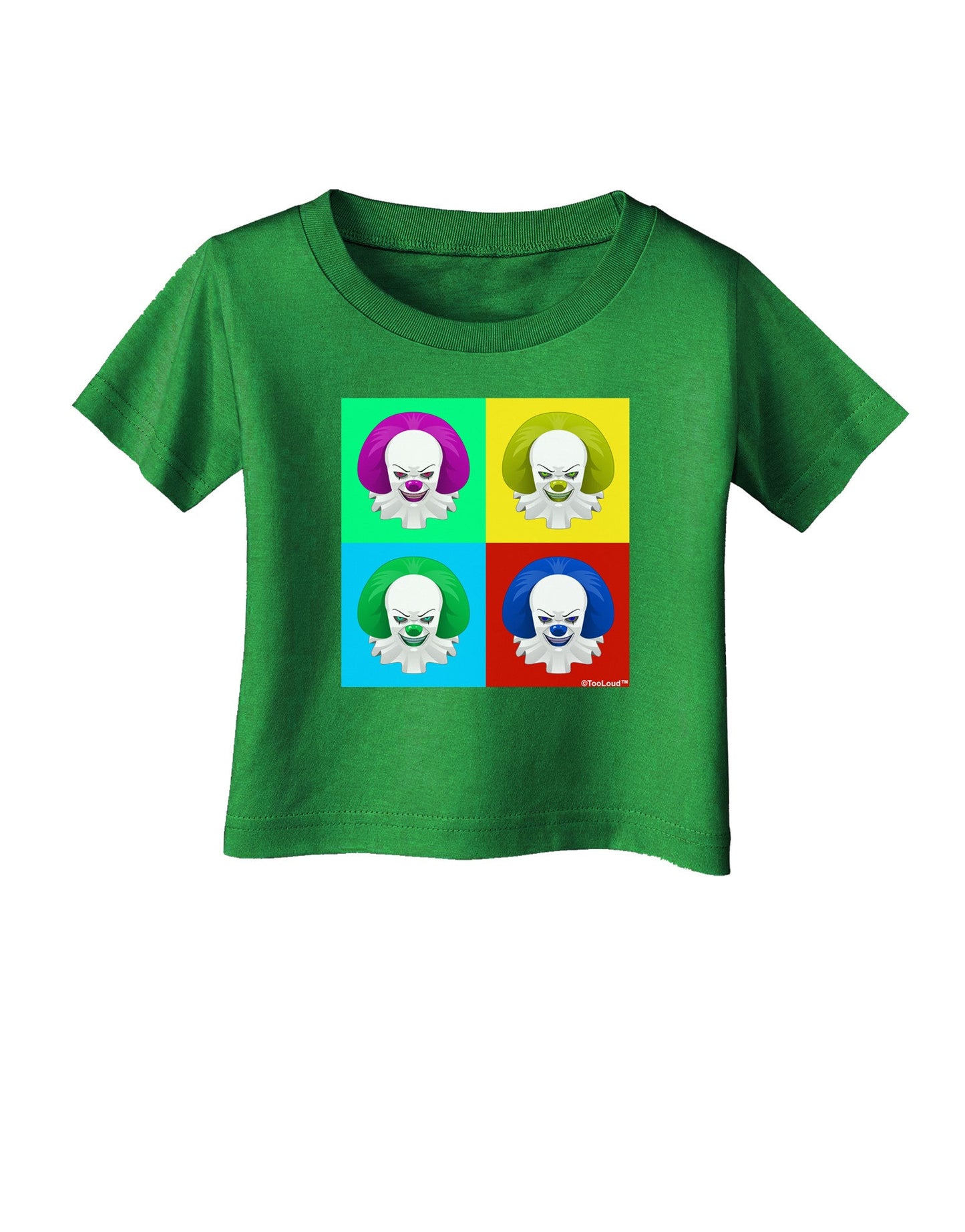 Clown Face Pop Art 2 Infant T-Shirt Dark-Infant T-Shirt-TooLoud-Clover-Green-06-Months-Davson Sales