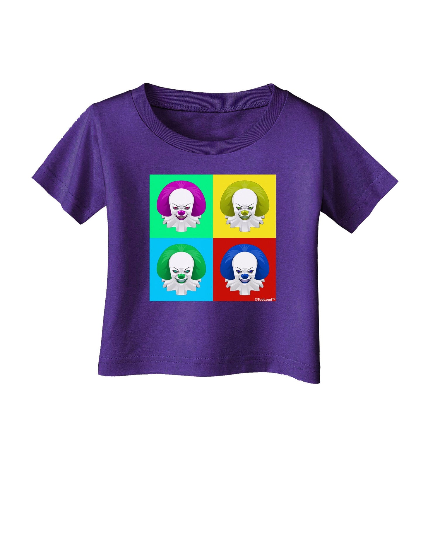 Clown Face Pop Art 2 Infant T-Shirt Dark-Infant T-Shirt-TooLoud-Purple-06-Months-Davson Sales