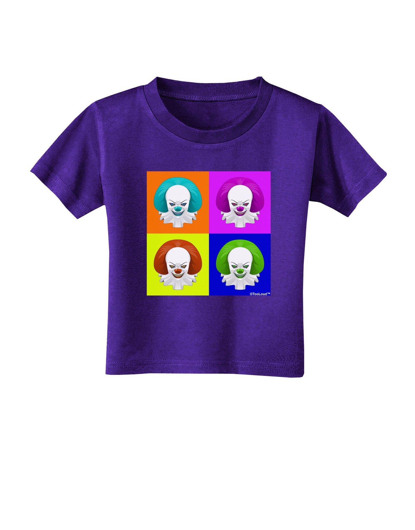 Clown Face Pop Art Toddler T-Shirt Dark-Toddler T-Shirt-TooLoud-Purple-2T-Davson Sales