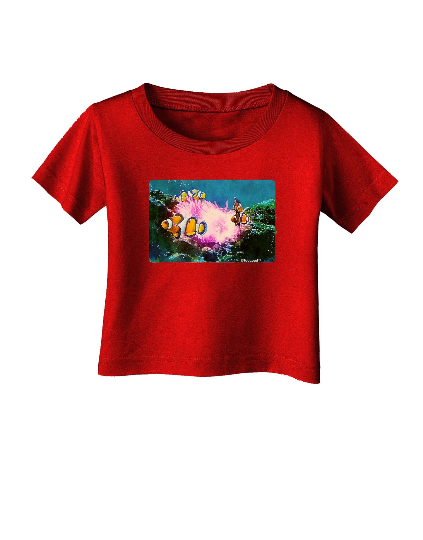 Clownfish Watercolor Infant T-Shirt Dark-Infant T-Shirt-TooLoud-Red-06-Months-Davson Sales
