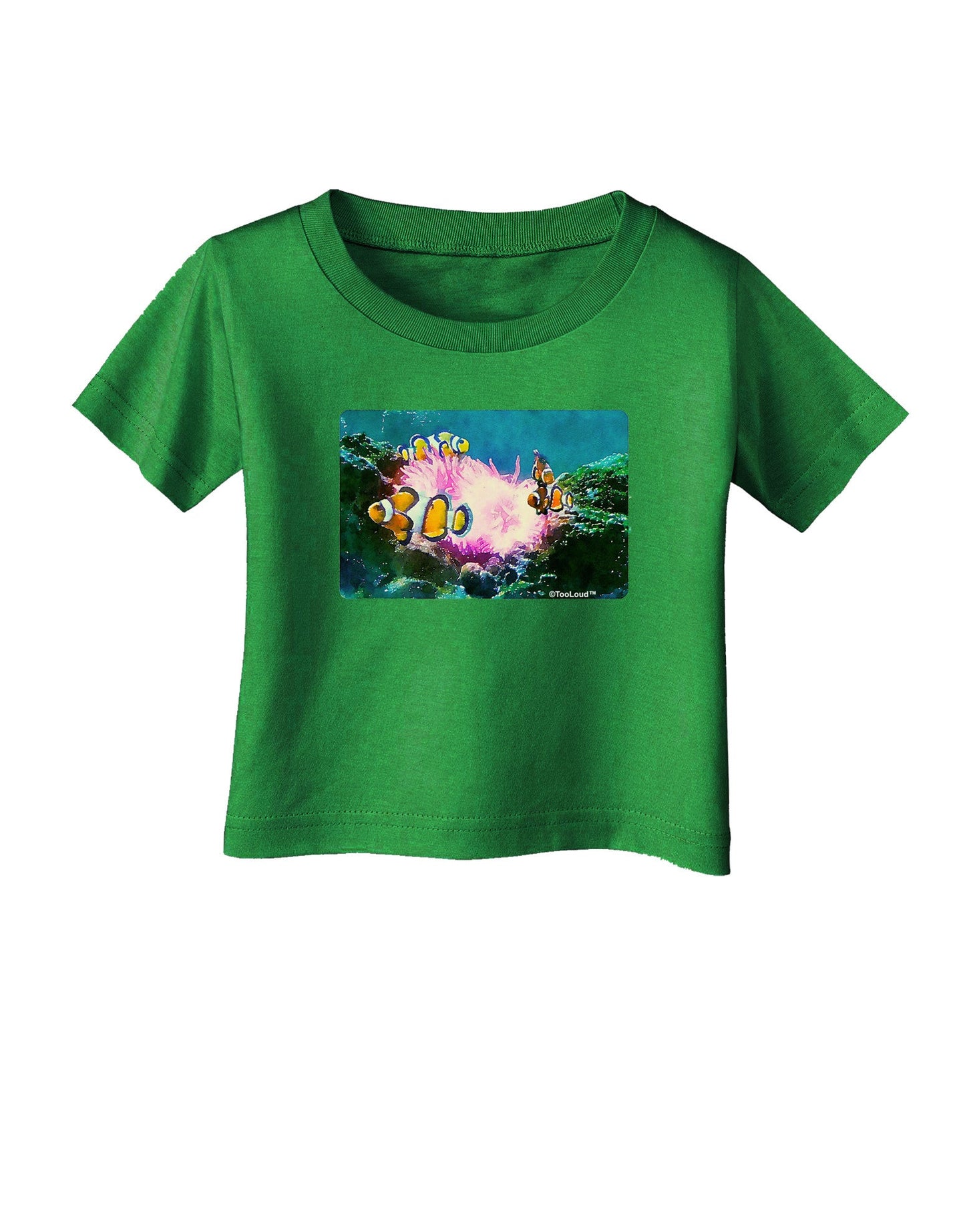 Clownfish Watercolor Infant T-Shirt Dark-Infant T-Shirt-TooLoud-Clover-Green-06-Months-Davson Sales