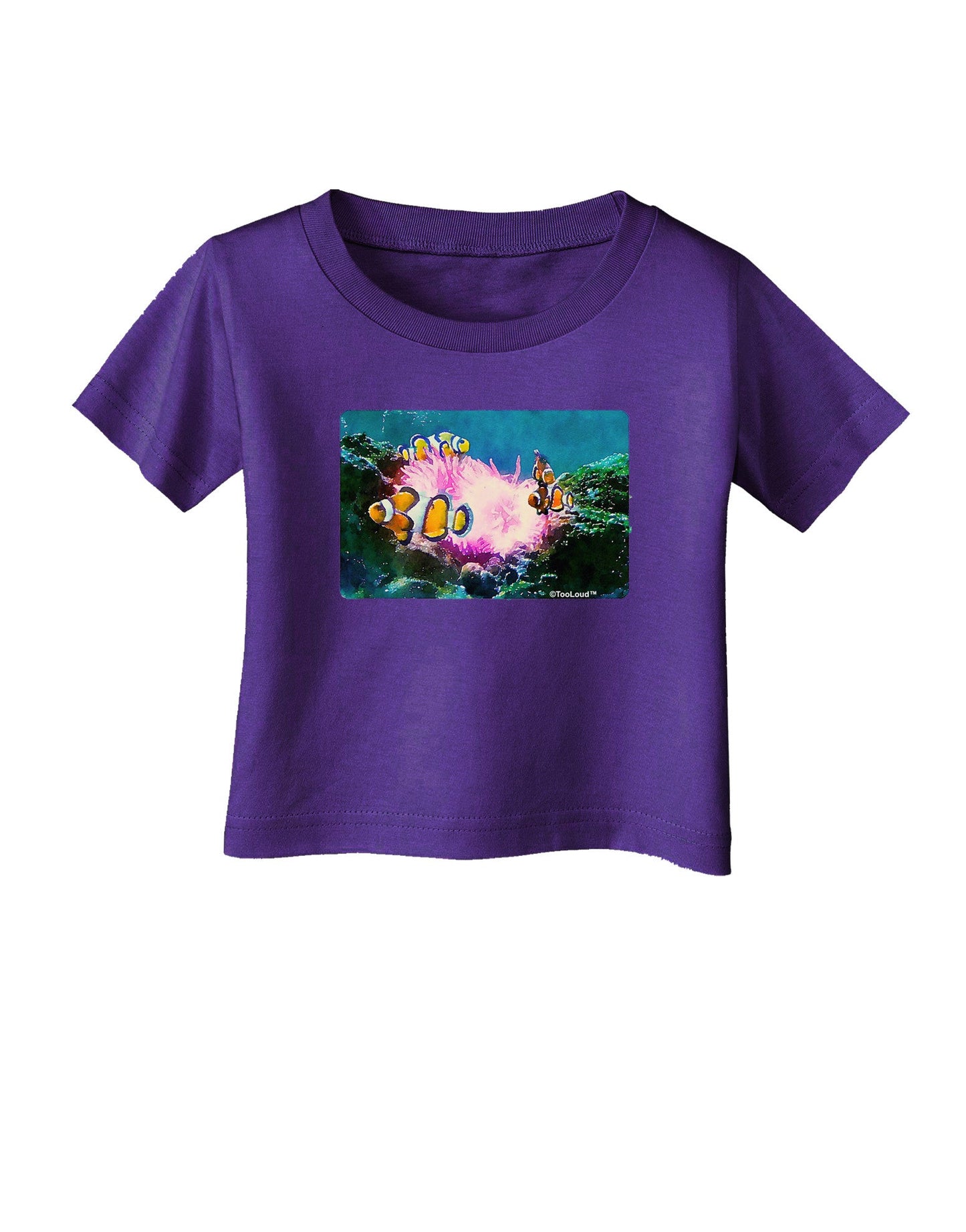 Clownfish Watercolor Infant T-Shirt Dark-Infant T-Shirt-TooLoud-Purple-06-Months-Davson Sales