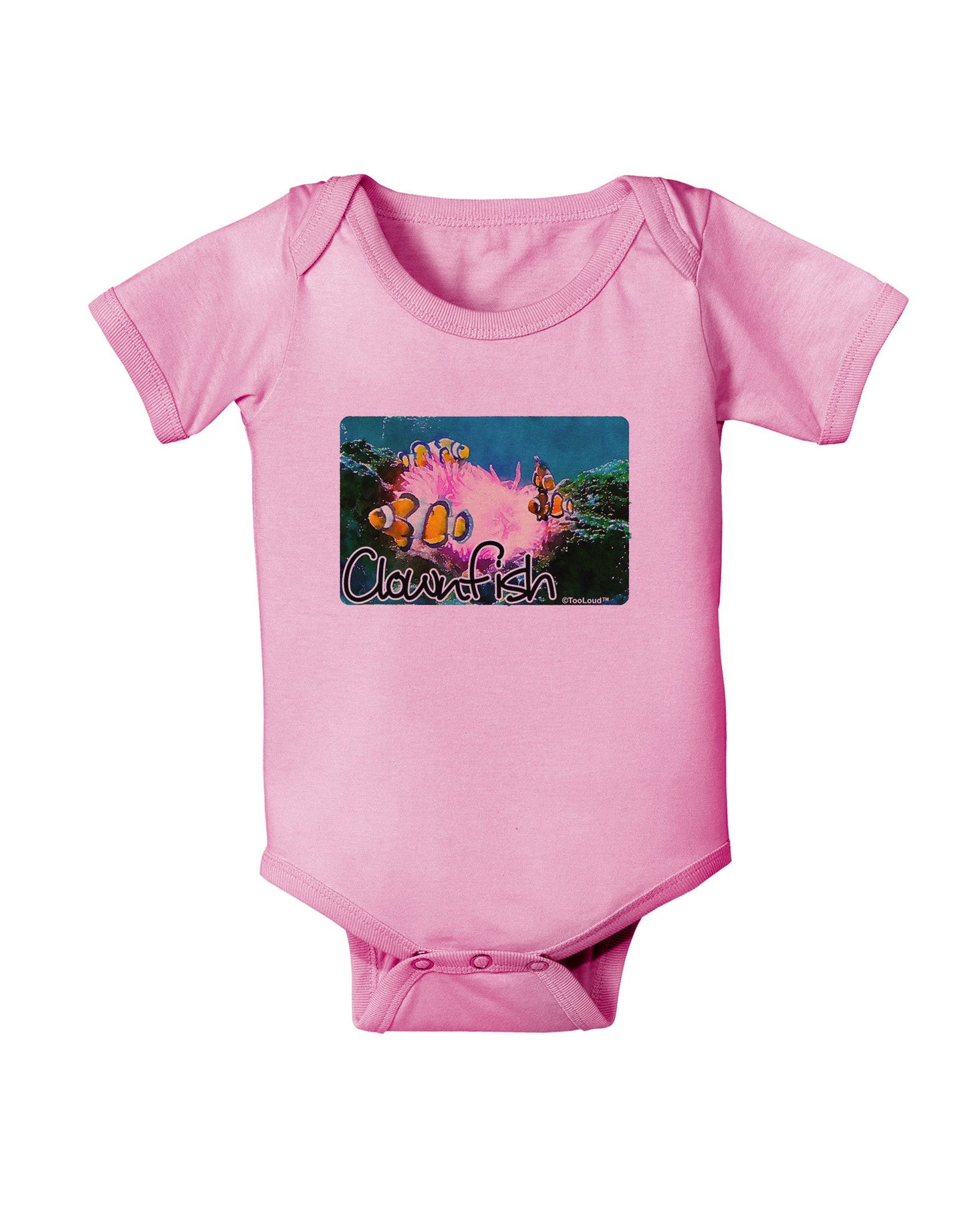 Clownfish Watercolor Text Baby Romper Bodysuit-Baby Romper-TooLoud-Pink-06-Months-Davson Sales