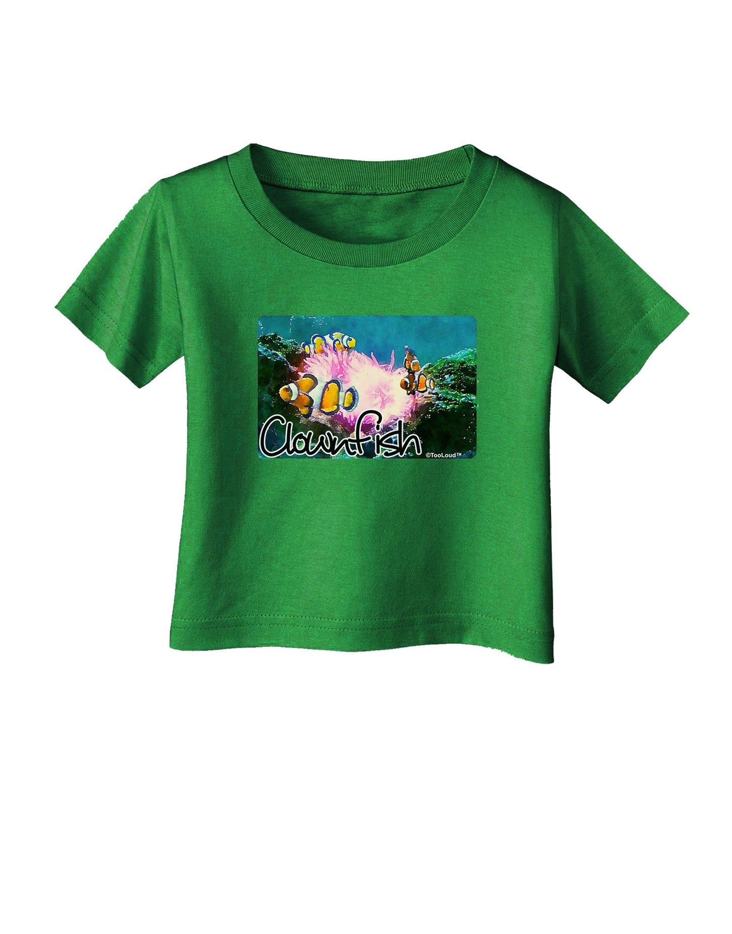 Clownfish Watercolor Text Infant T-Shirt Dark-Infant T-Shirt-TooLoud-Clover-Green-06-Months-Davson Sales