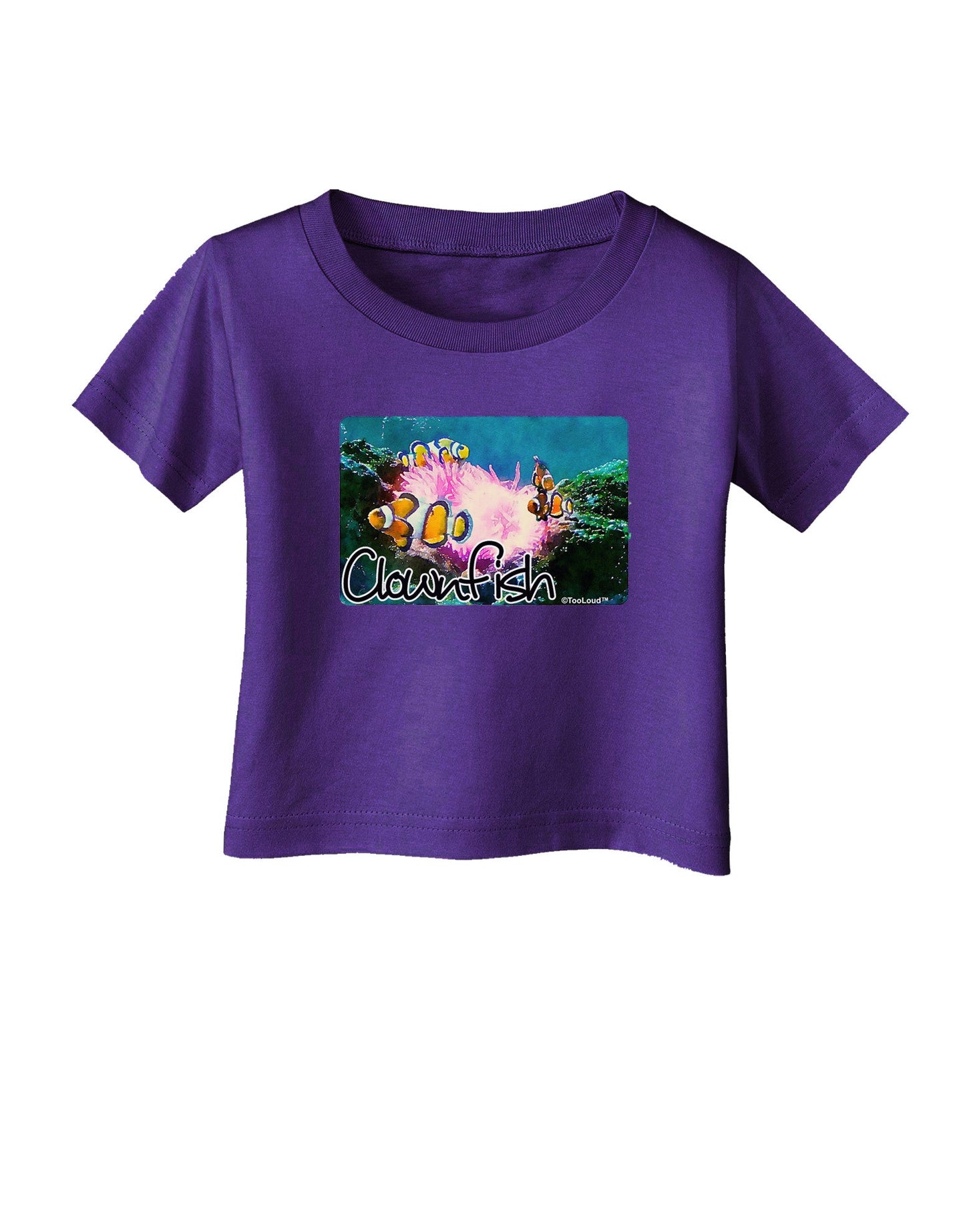 Clownfish Watercolor Text Infant T-Shirt Dark-Infant T-Shirt-TooLoud-Purple-06-Months-Davson Sales