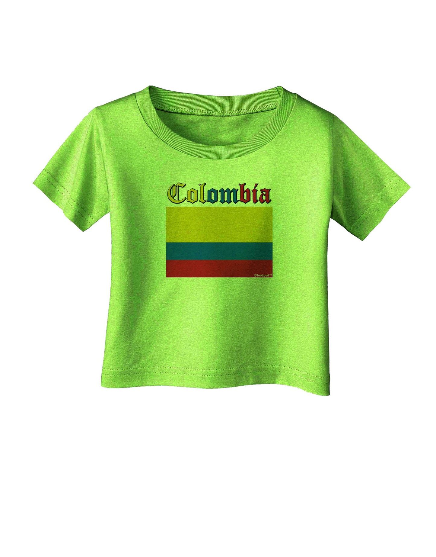 Colombia Flag Infant T-Shirt-Infant T-Shirt-TooLoud-Lime-Green-06-Months-Davson Sales
