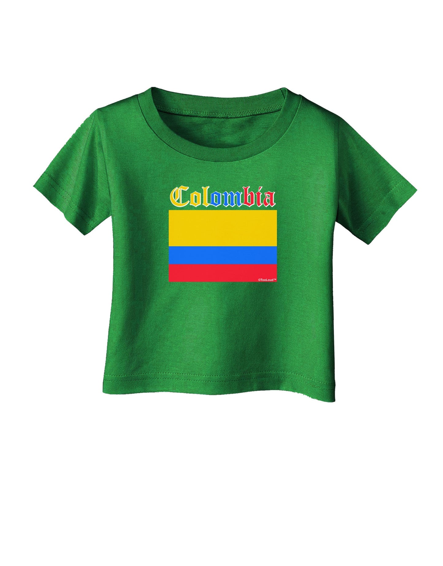 Colombia Flag Infant T-Shirt Dark-Infant T-Shirt-TooLoud-Clover-Green-06-Months-Davson Sales