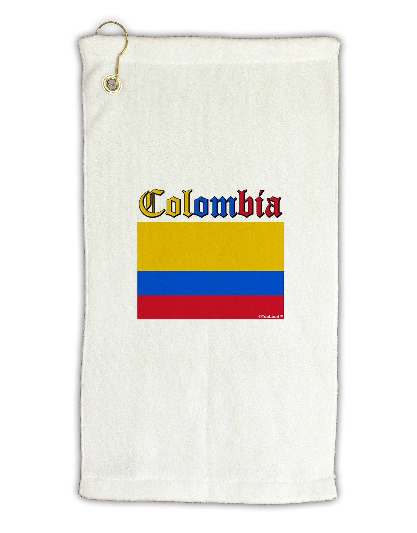 Colombia Flag Micro Terry Gromet Golf Towel 16 x 25 inch-Golf Towel-TooLoud-White-Davson Sales