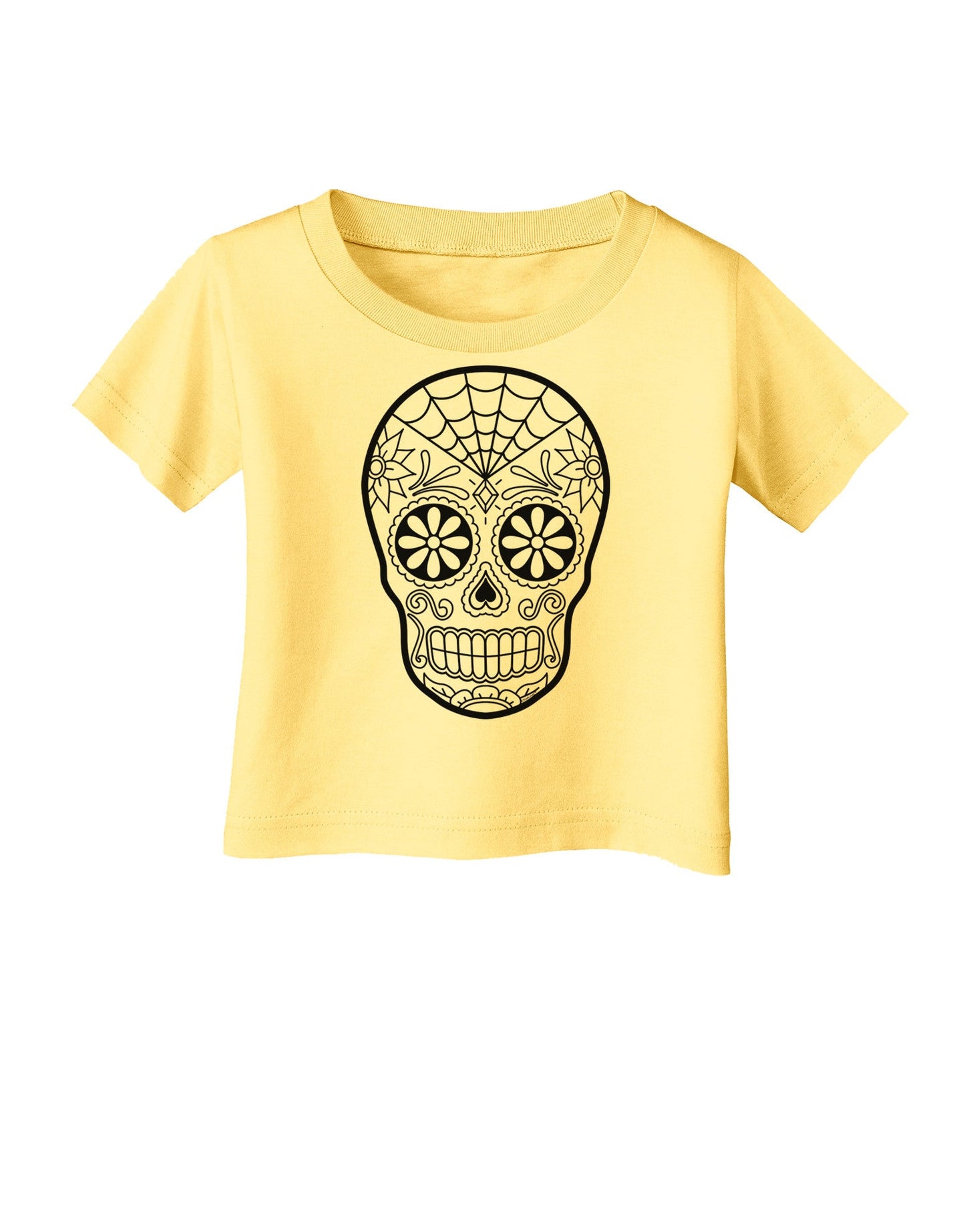 Color Your Own Dia de los Muertos Calavera Infant T-Shirt-Infant T-Shirt-TooLoud-Daffodil-Yellow-06-Months-Davson Sales