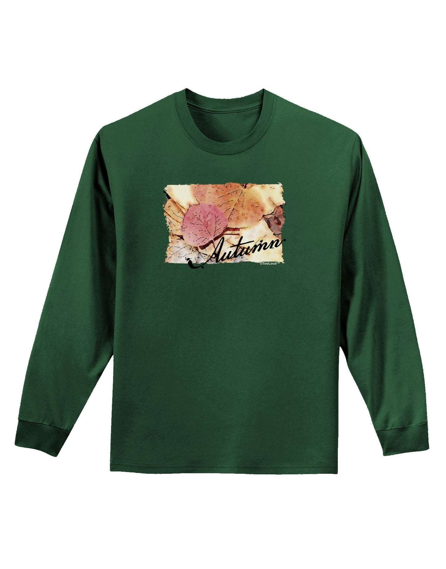 Colorado - Autumn WaterColor Text Adult Long Sleeve Dark T-Shirt-TooLoud-Dark-Green-Small-Davson Sales