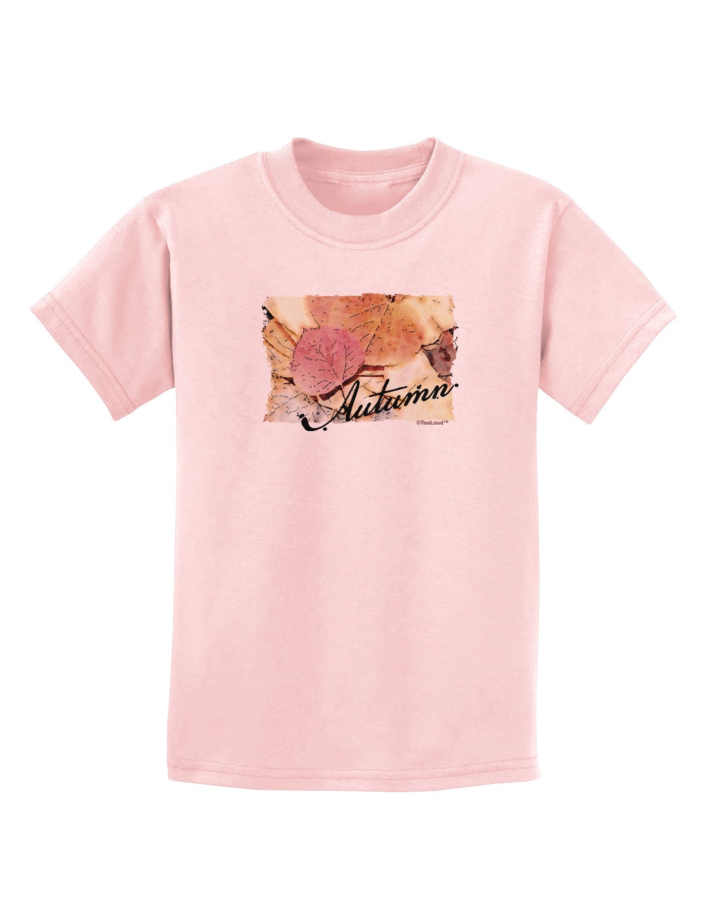 Colorado - Autumn WaterColor Text Childrens T-Shirt-Childrens T-Shirt-TooLoud-PalePink-X-Small-Davson Sales