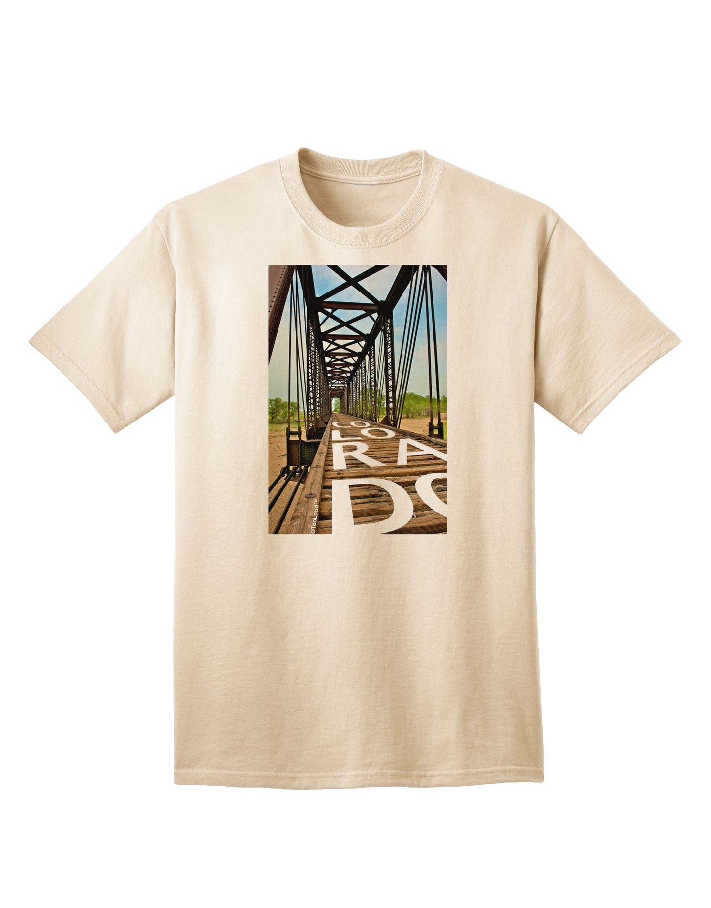 Colorado Bridge Text Adult T-Shirt-Mens T-Shirt-TooLoud-Natural-Small-Davson Sales