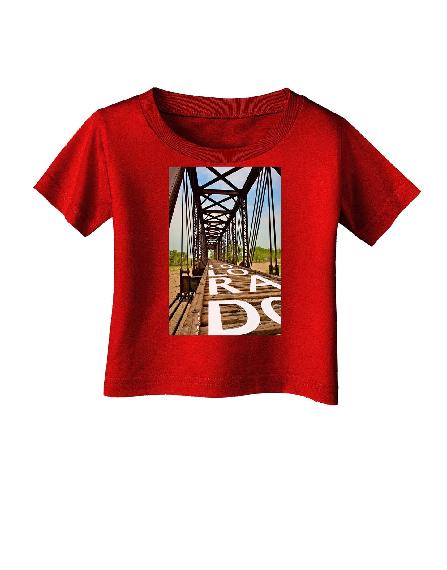 Colorado Bridge Text Infant T-Shirt Dark-Infant T-Shirt-TooLoud-Red-06-Months-Davson Sales