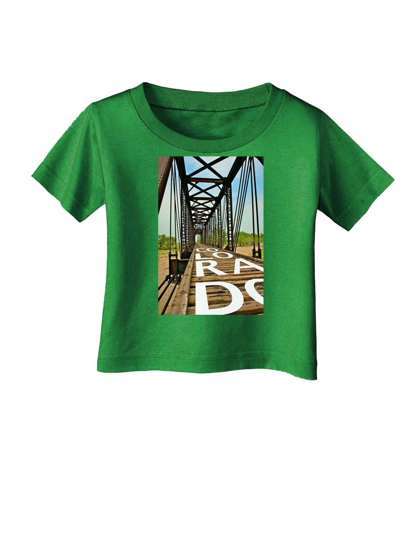 Colorado Bridge Text Infant T-Shirt Dark-Infant T-Shirt-TooLoud-Clover-Green-06-Months-Davson Sales
