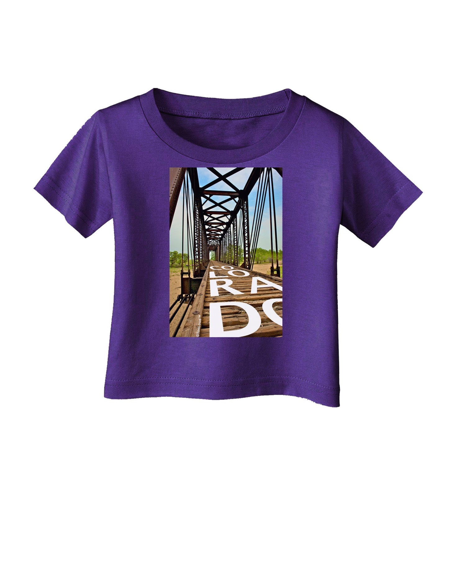 Colorado Bridge Text Infant T-Shirt Dark-Infant T-Shirt-TooLoud-Purple-06-Months-Davson Sales
