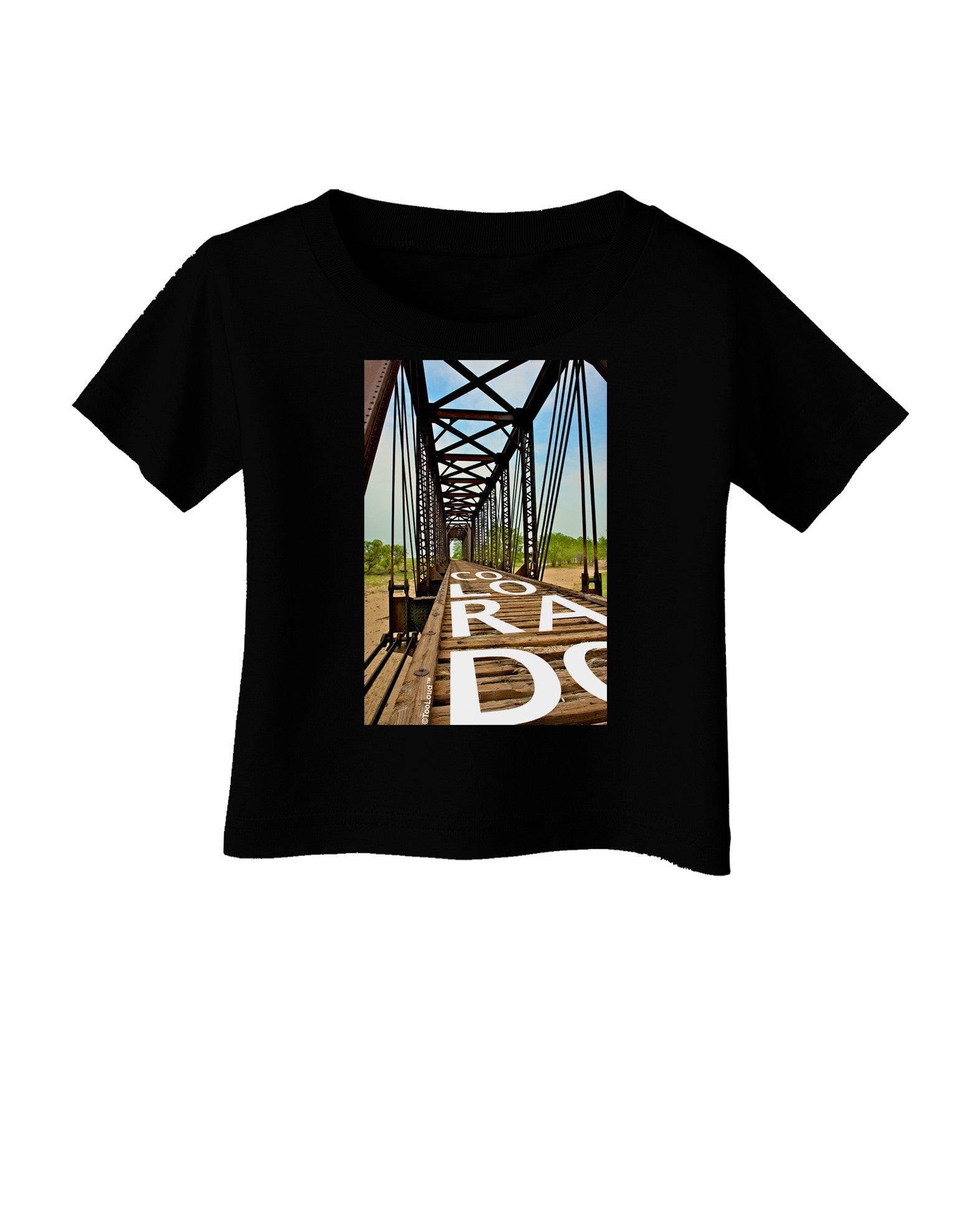 Colorado Bridge Text Infant T-Shirt Dark-Infant T-Shirt-TooLoud-Black-06-Months-Davson Sales