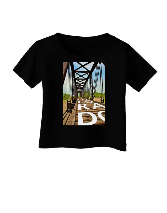 Colorado Bridge Text Infant T-Shirt Dark-Infant T-Shirt-TooLoud-Black-06-Months-Davson Sales