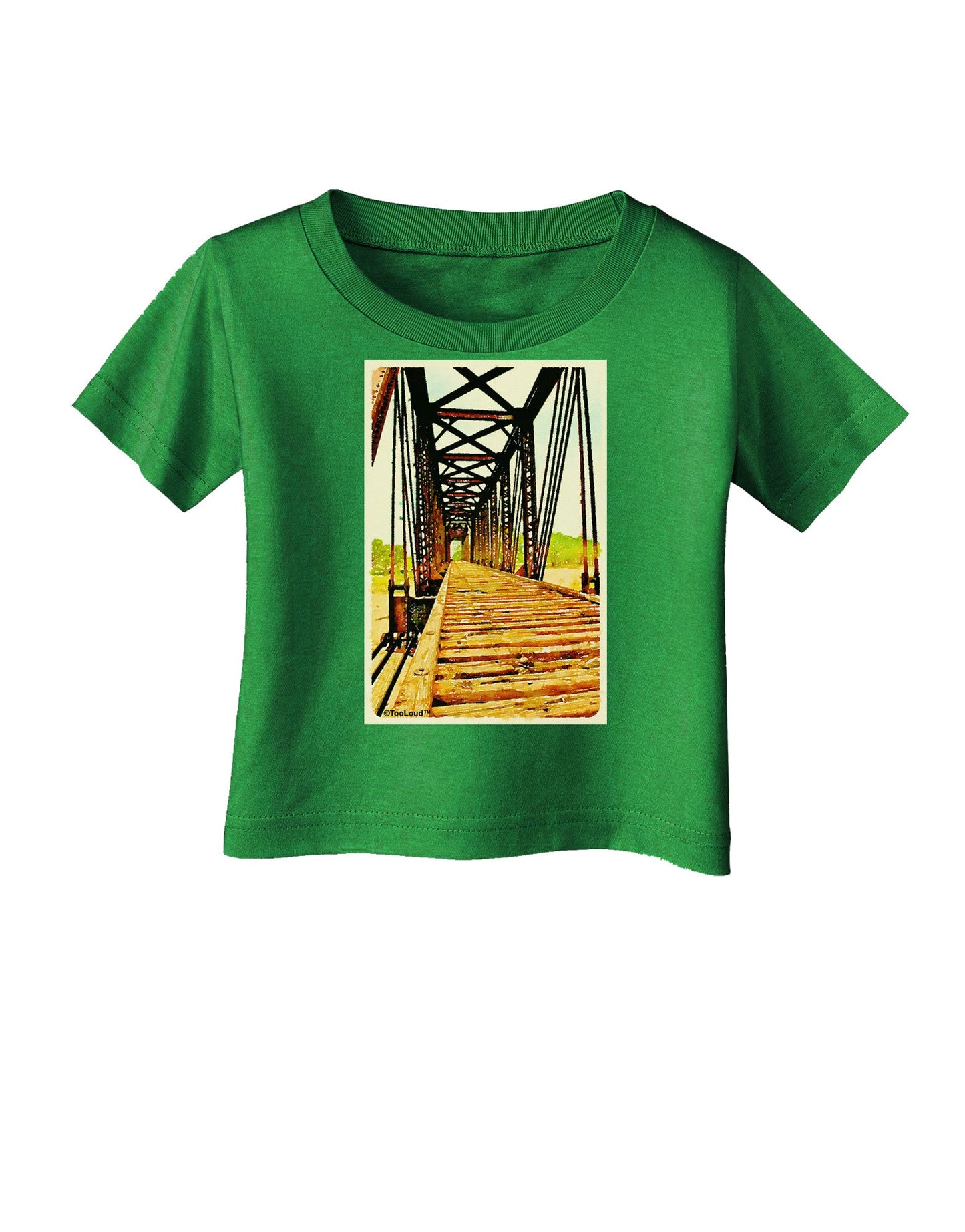 Colorado Bridge Watercolor Infant T-Shirt Dark-Infant T-Shirt-TooLoud-Clover-Green-06-Months-Davson Sales