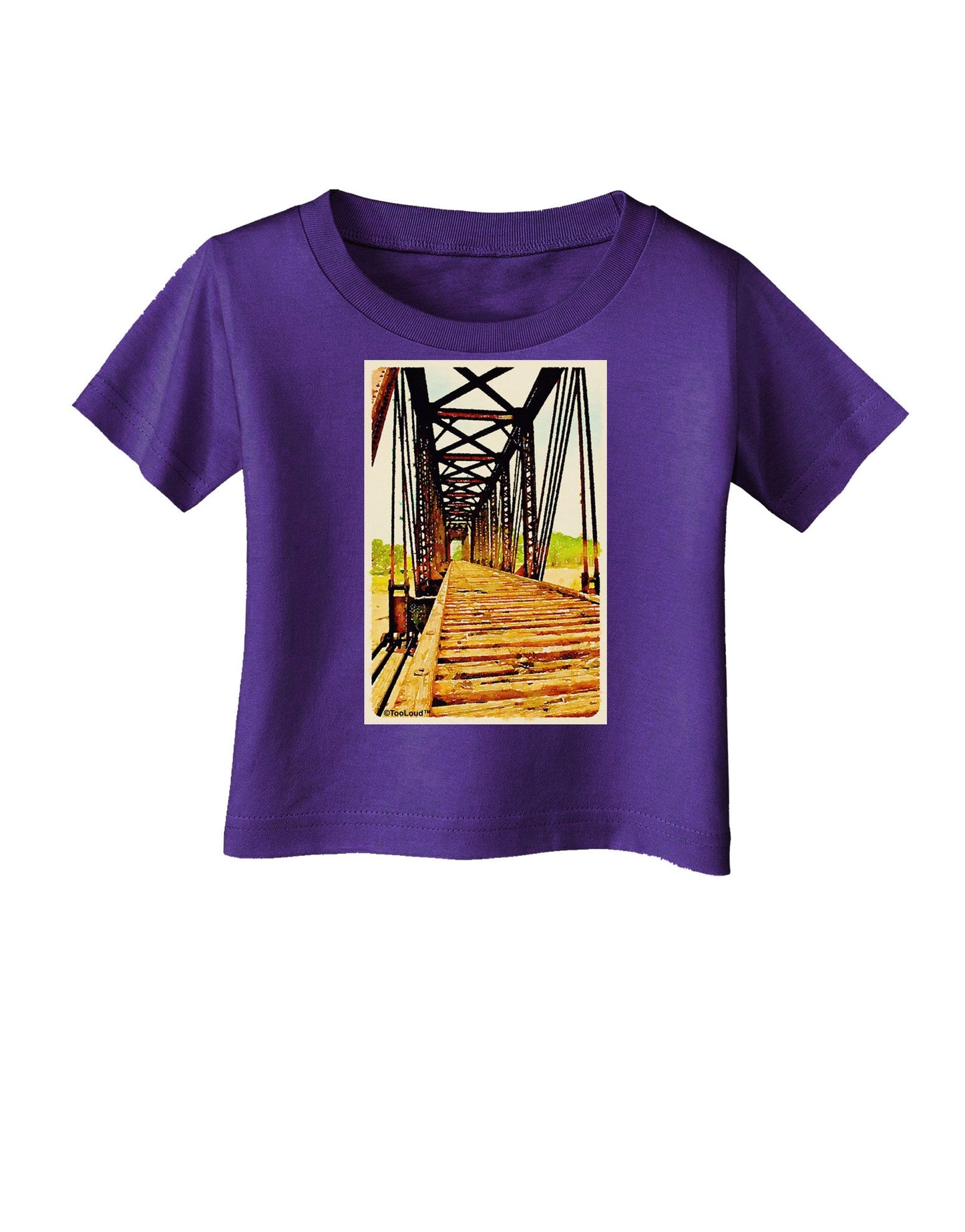 Colorado Bridge Watercolor Infant T-Shirt Dark-Infant T-Shirt-TooLoud-Purple-06-Months-Davson Sales