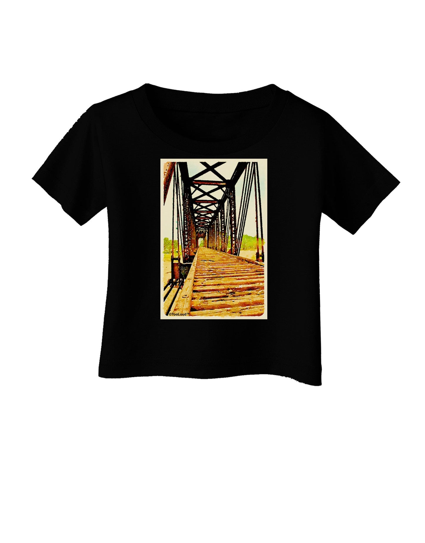 Colorado Bridge Watercolor Infant T-Shirt Dark-Infant T-Shirt-TooLoud-Black-06-Months-Davson Sales