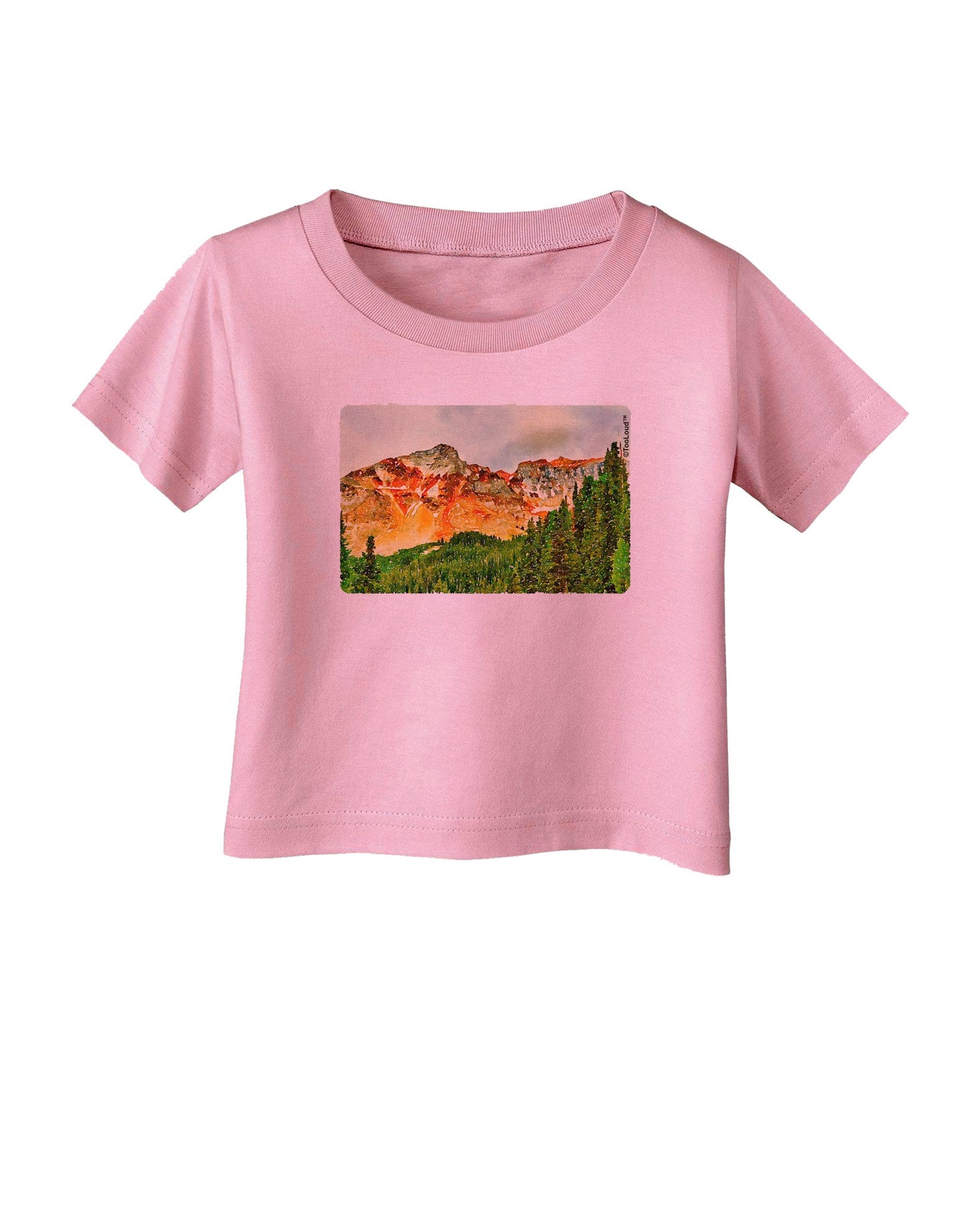 Colorado Forrest Watercolor Infant T-Shirt-Infant T-Shirt-TooLoud-Candy-Pink-06-Months-Davson Sales