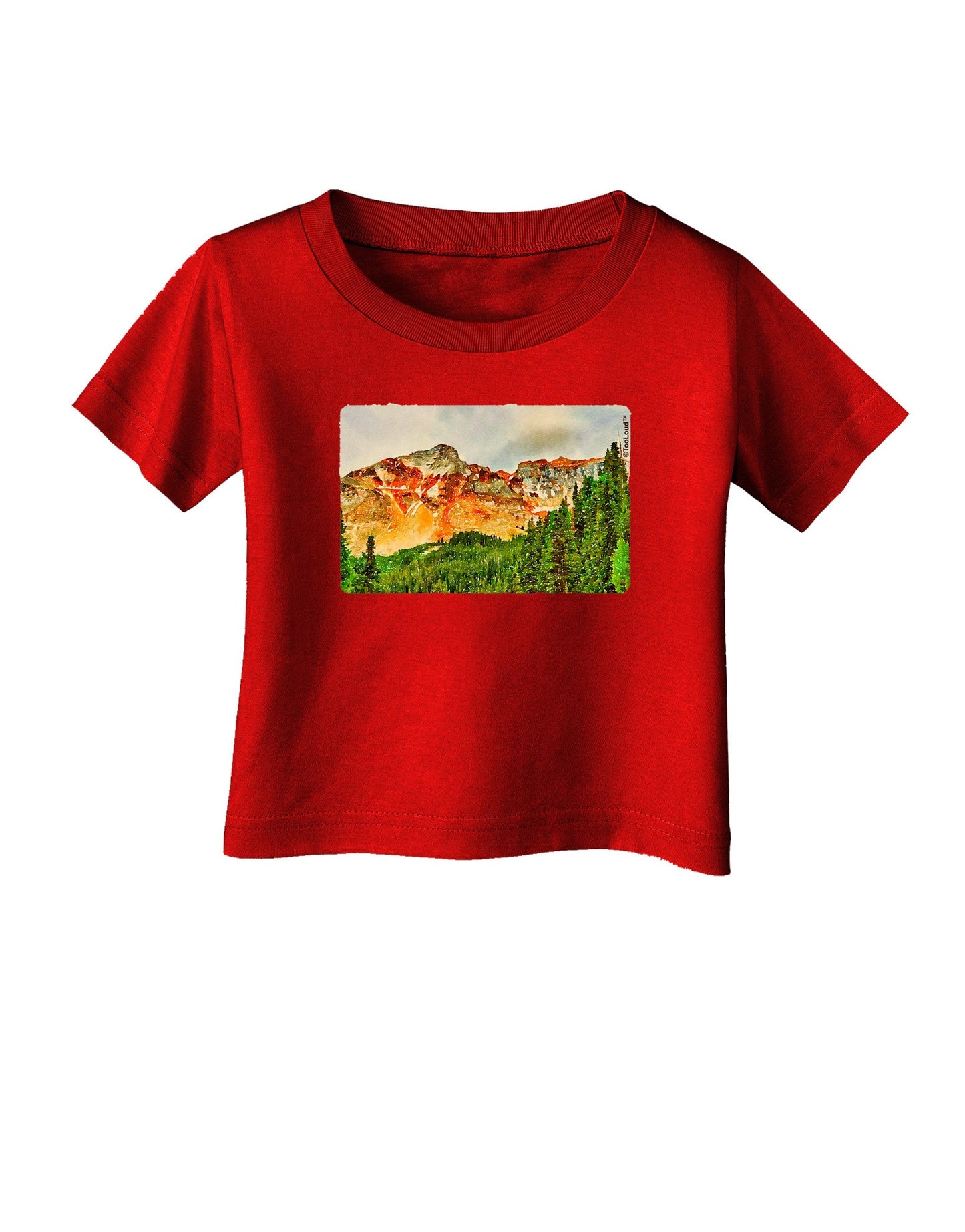 Colorado Forrest Watercolor Infant T-Shirt Dark-Infant T-Shirt-TooLoud-Red-06-Months-Davson Sales