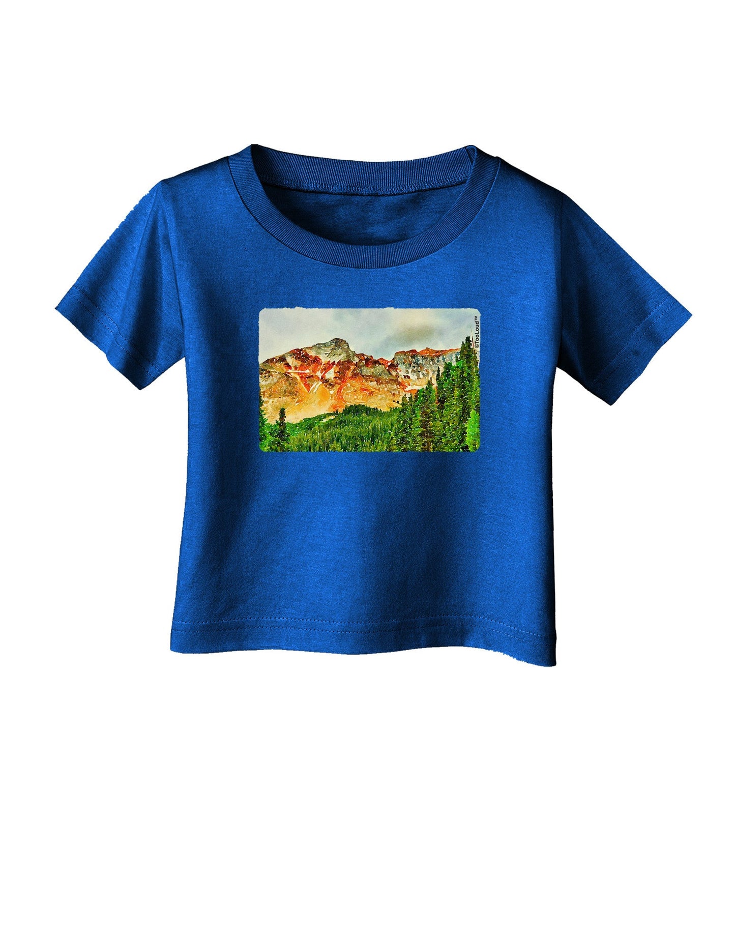 Colorado Forrest Watercolor Infant T-Shirt Dark-Infant T-Shirt-TooLoud-Royal-Blue-06-Months-Davson Sales