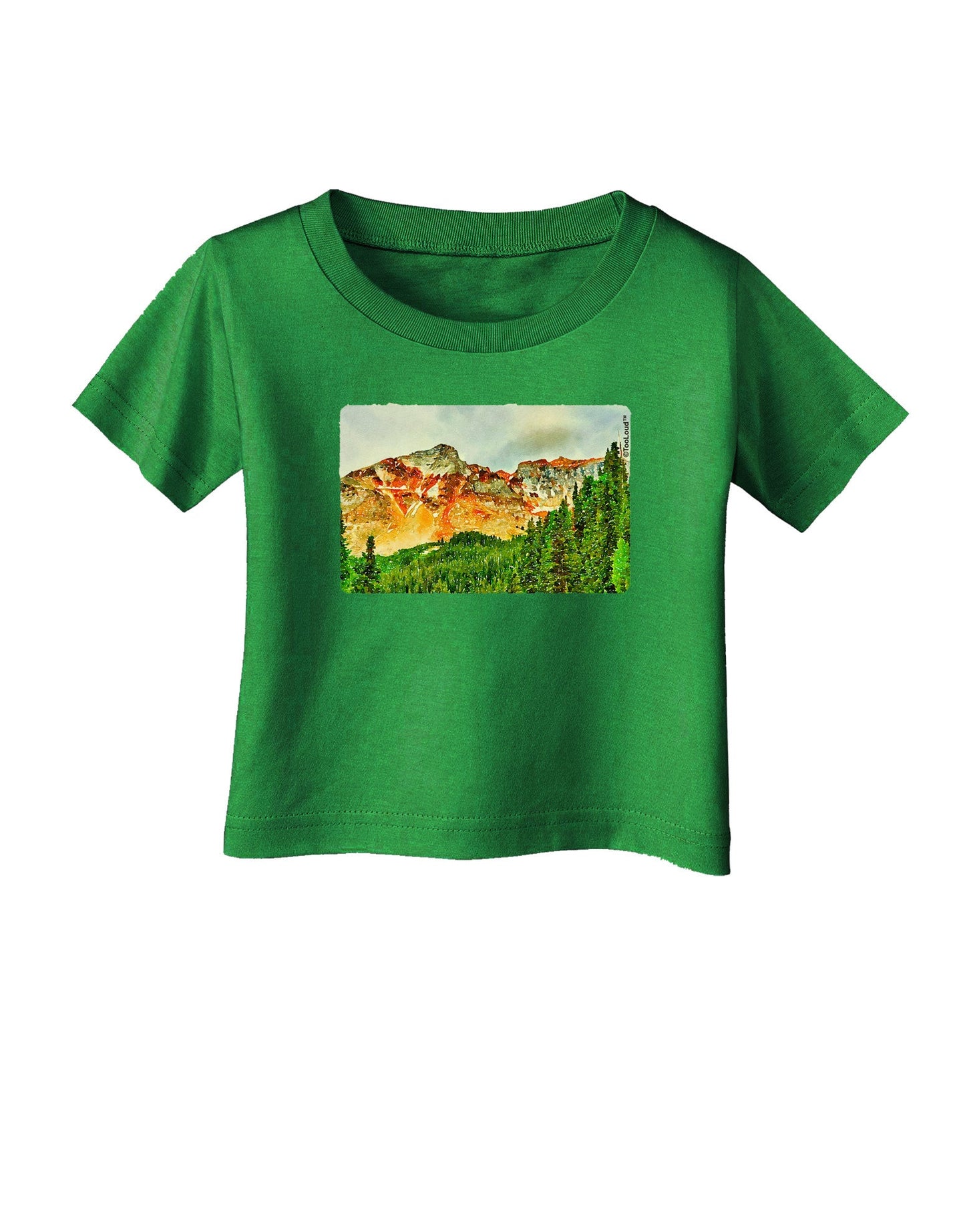 Colorado Forrest Watercolor Infant T-Shirt Dark-Infant T-Shirt-TooLoud-Clover-Green-06-Months-Davson Sales