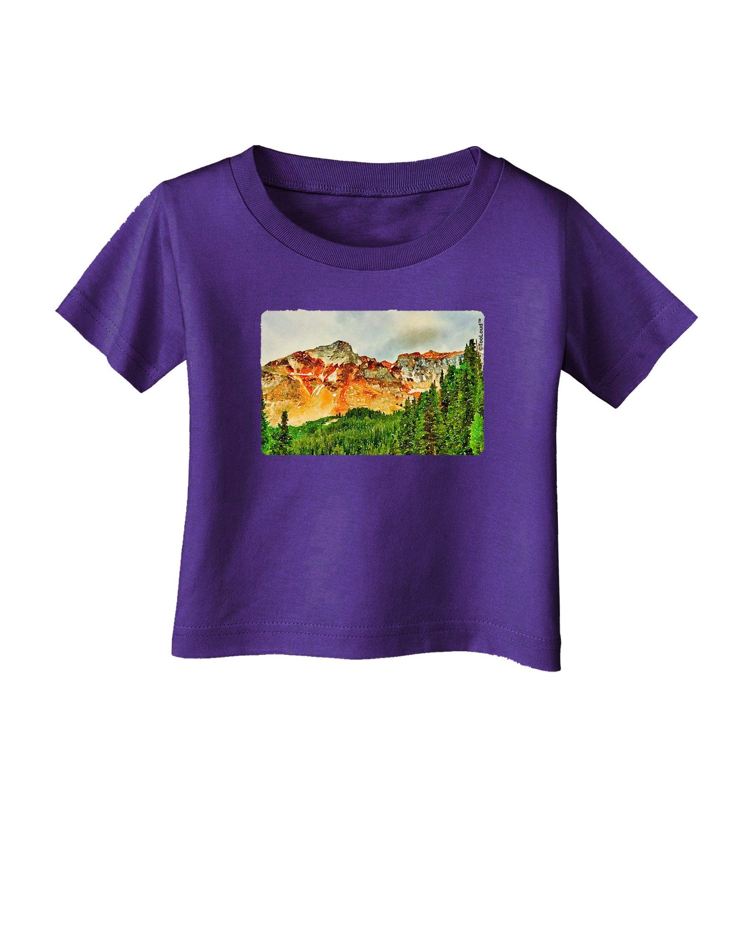 Colorado Forrest Watercolor Infant T-Shirt Dark-Infant T-Shirt-TooLoud-Purple-06-Months-Davson Sales
