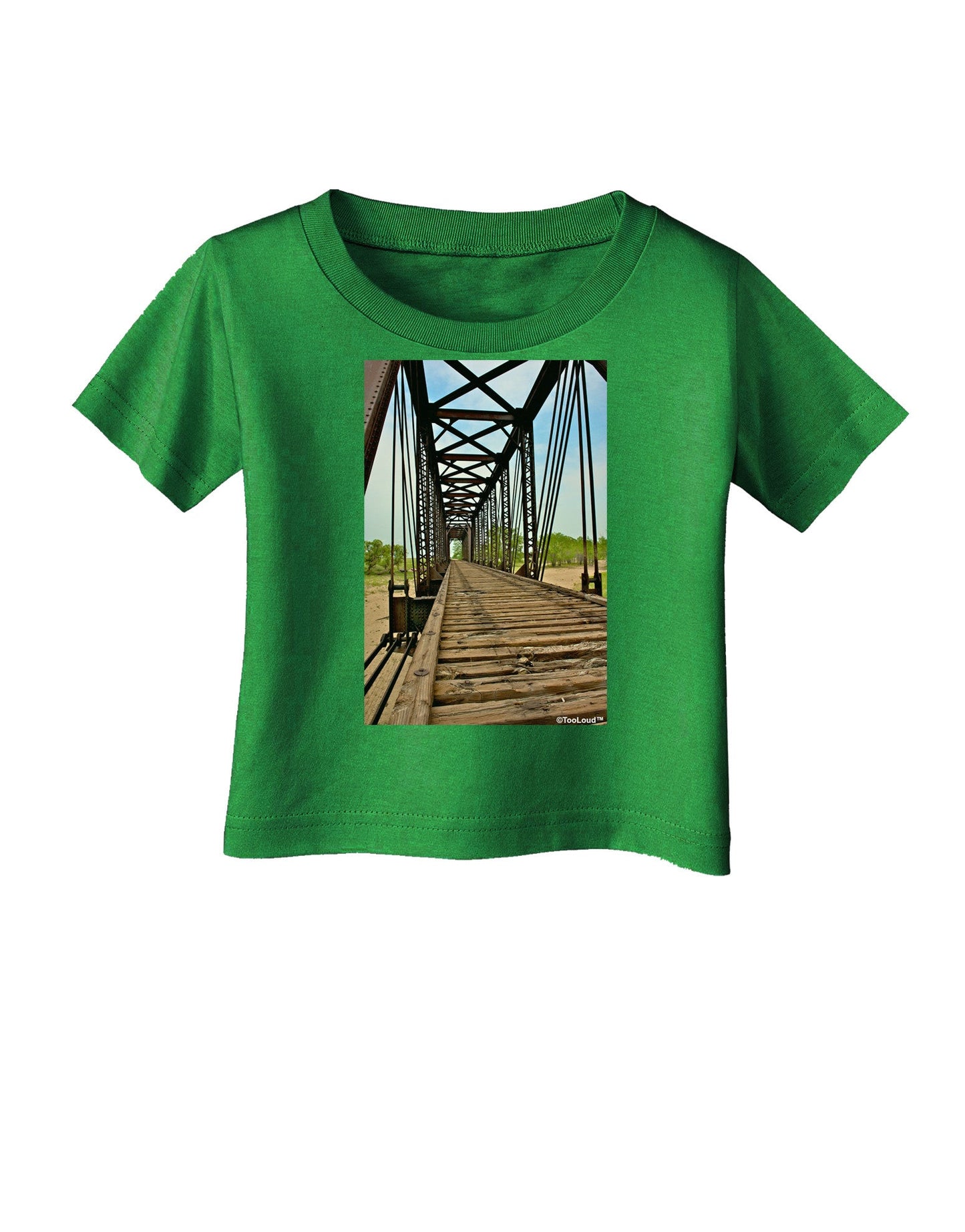 Colorado Landscape Bridge Infant T-Shirt Dark-Infant T-Shirt-TooLoud-Clover-Green-06-Months-Davson Sales