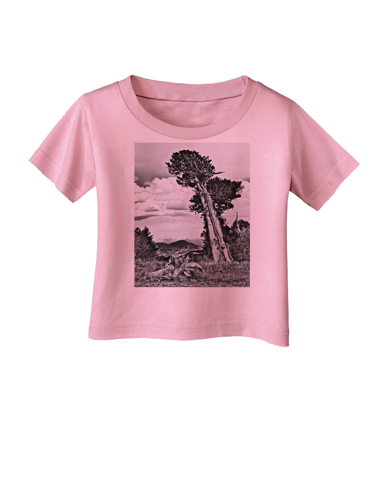 Colorado Landscape Monochrome Infant T-Shirt-Infant T-Shirt-TooLoud-Candy-Pink-06-Months-Davson Sales