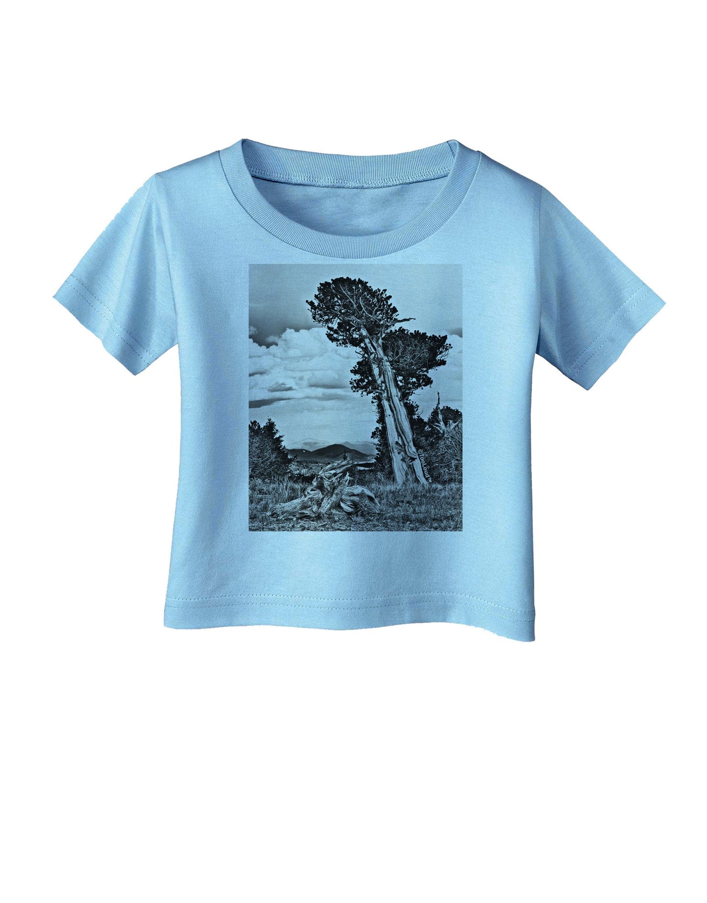Colorado Landscape Monochrome Infant T-Shirt-Infant T-Shirt-TooLoud-Aquatic-Blue-06-Months-Davson Sales