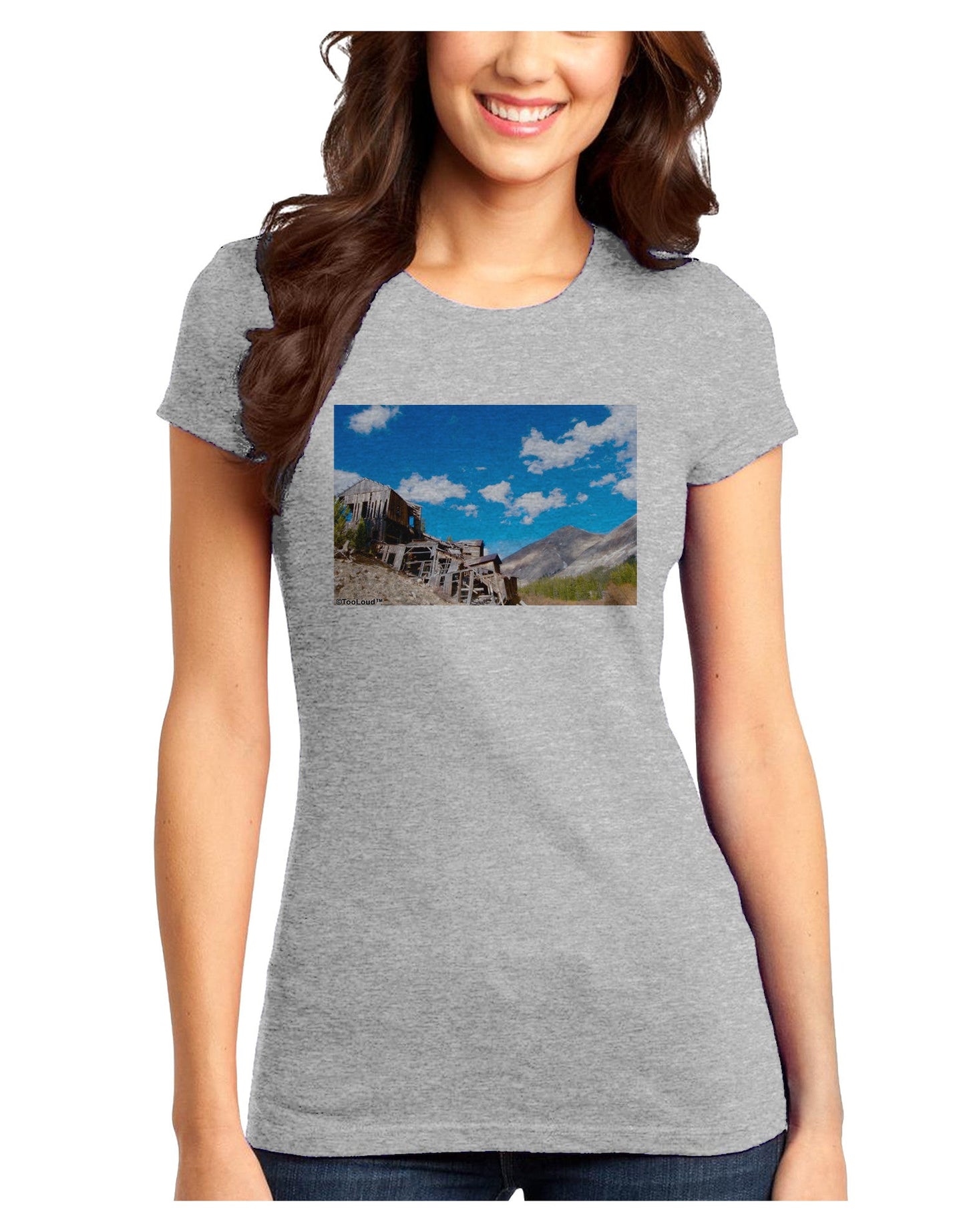 Colorado Landscape Ruins Juniors T-Shirt-Womens Juniors T-Shirt-TooLoud-Ash-Gray-Juniors Fitted X-Small-Davson Sales