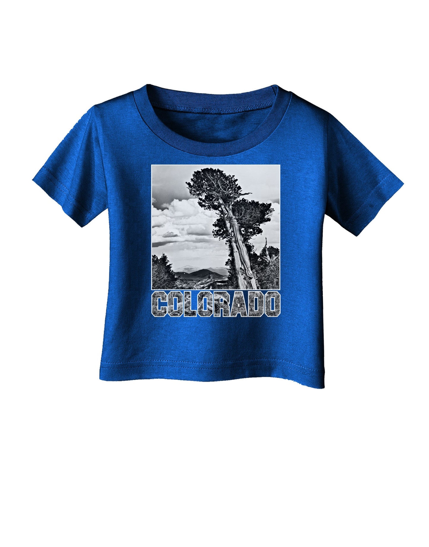 Colorado Landscape Text BW Infant T-Shirt Dark-Infant T-Shirt-TooLoud-Royal-Blue-06-Months-Davson Sales