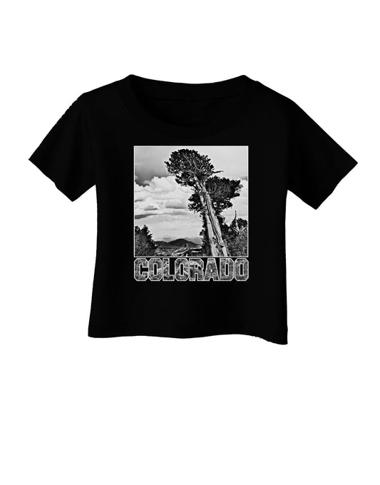 Colorado Landscape Text BW Infant T-Shirt Dark-Infant T-Shirt-TooLoud-Black-06-Months-Davson Sales