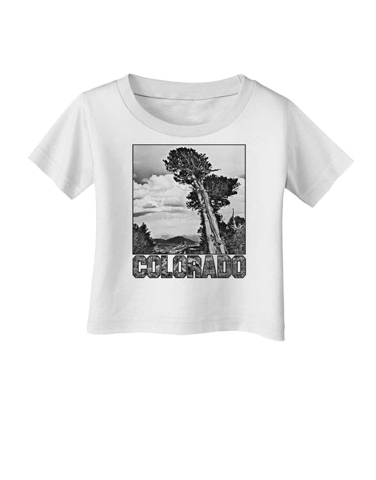 Colorado Landscape Text BW Infant T-Shirt-Infant T-Shirt-TooLoud-White-06-Months-Davson Sales