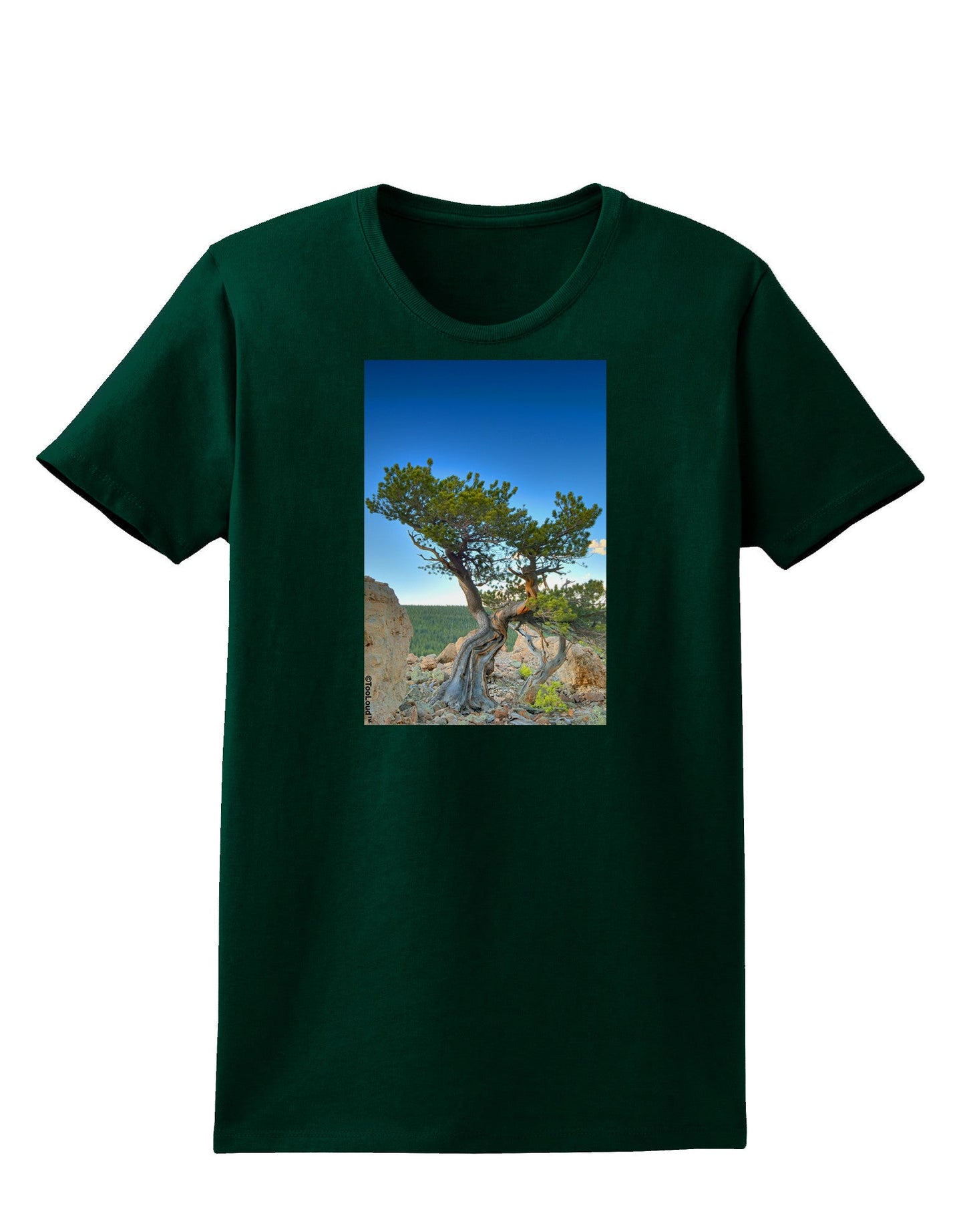 Colorado Landscape Tree Womens Dark T-Shirt-TooLoud-Forest-Green-Small-Davson Sales